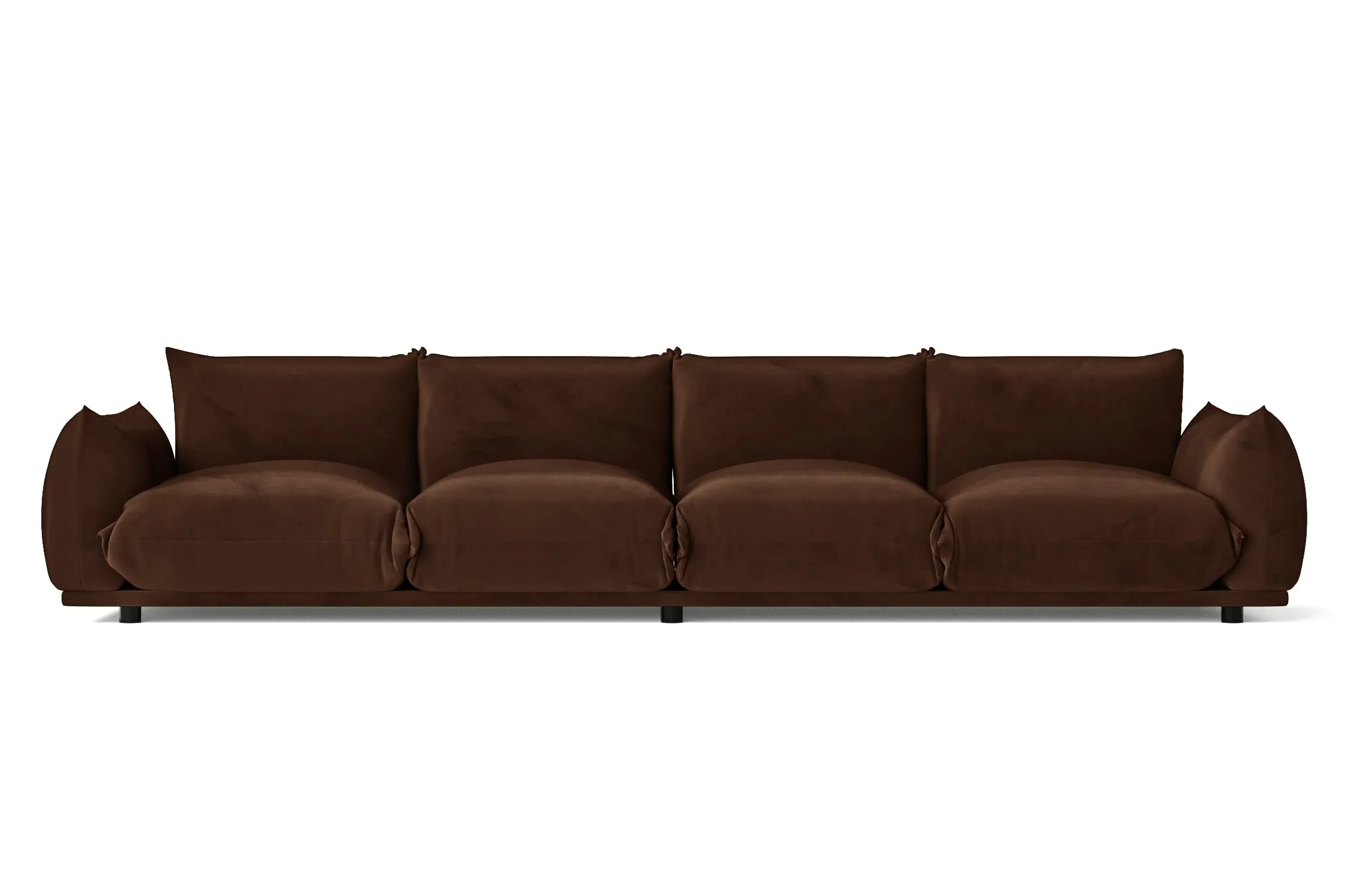 Minneapolis 4 Seater Sofa Coffee Brown Velvet