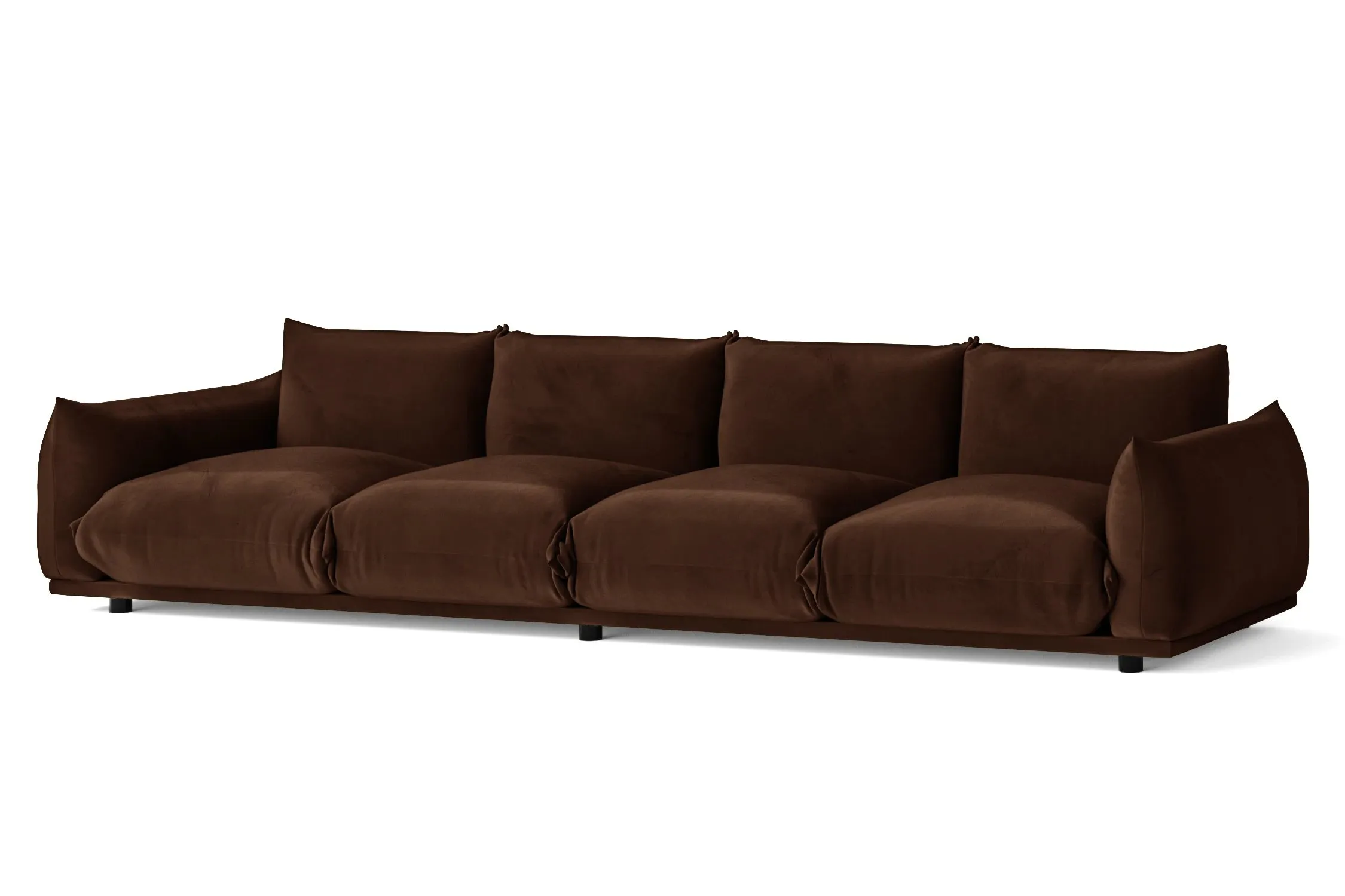 Minneapolis 4 Seater Sofa Coffee Brown Velvet