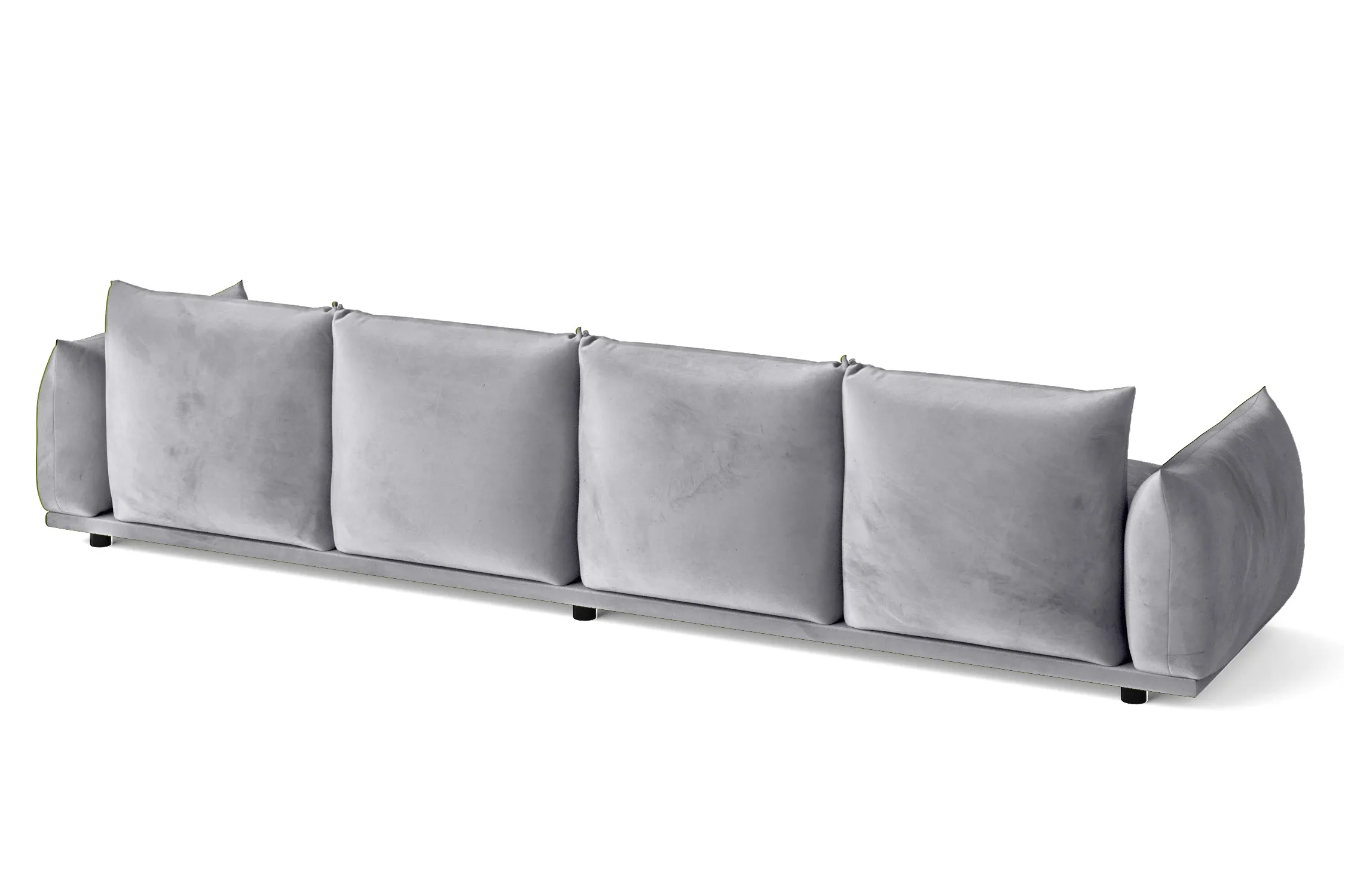 Minneapolis 4 Seater Sofa Silver Velvet