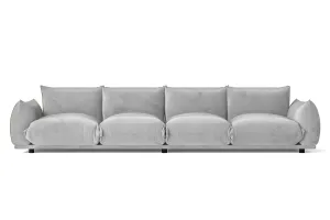 Minneapolis 4 Seater Sofa White Velvet