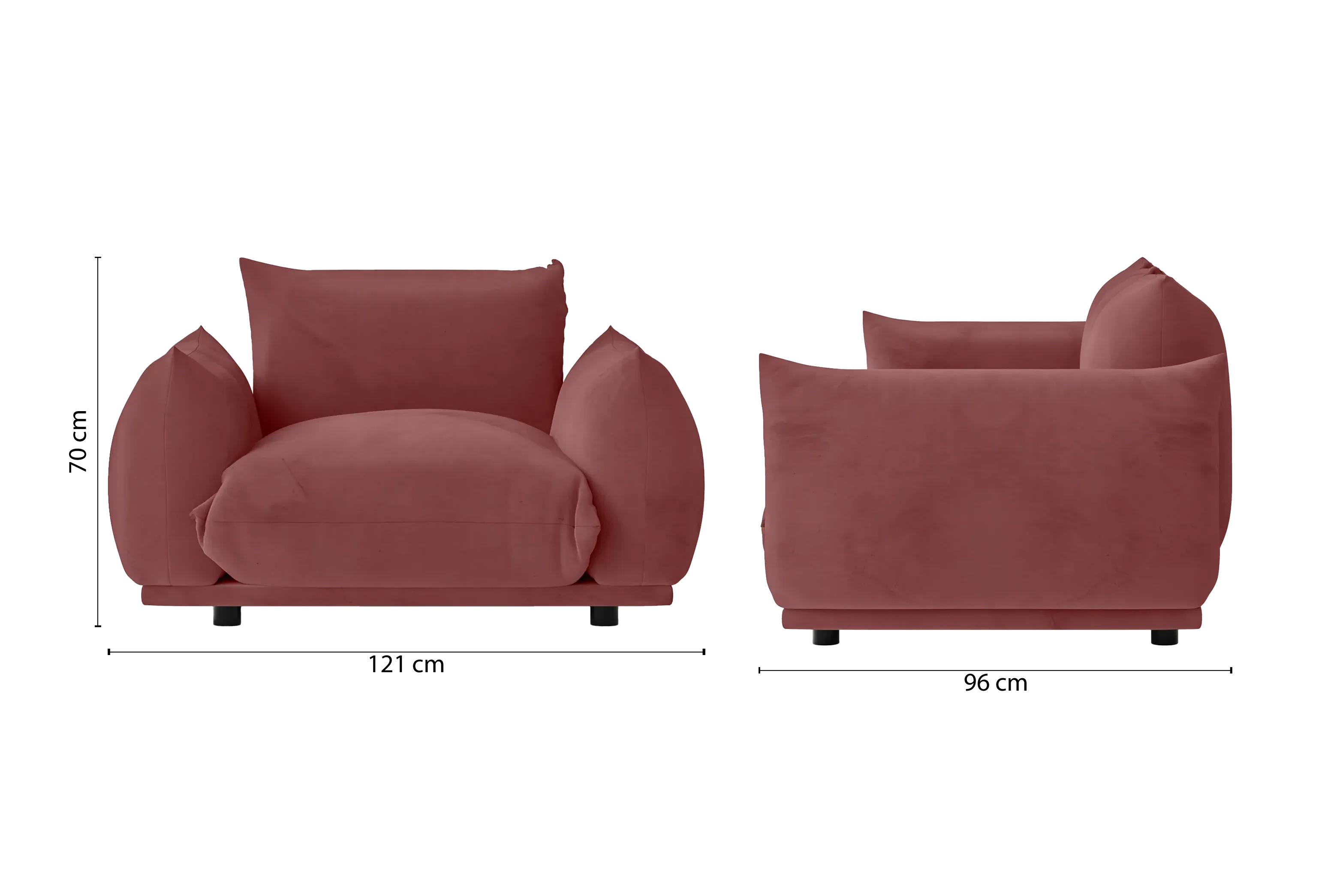 Minneapolis Armchair Pink Velvet