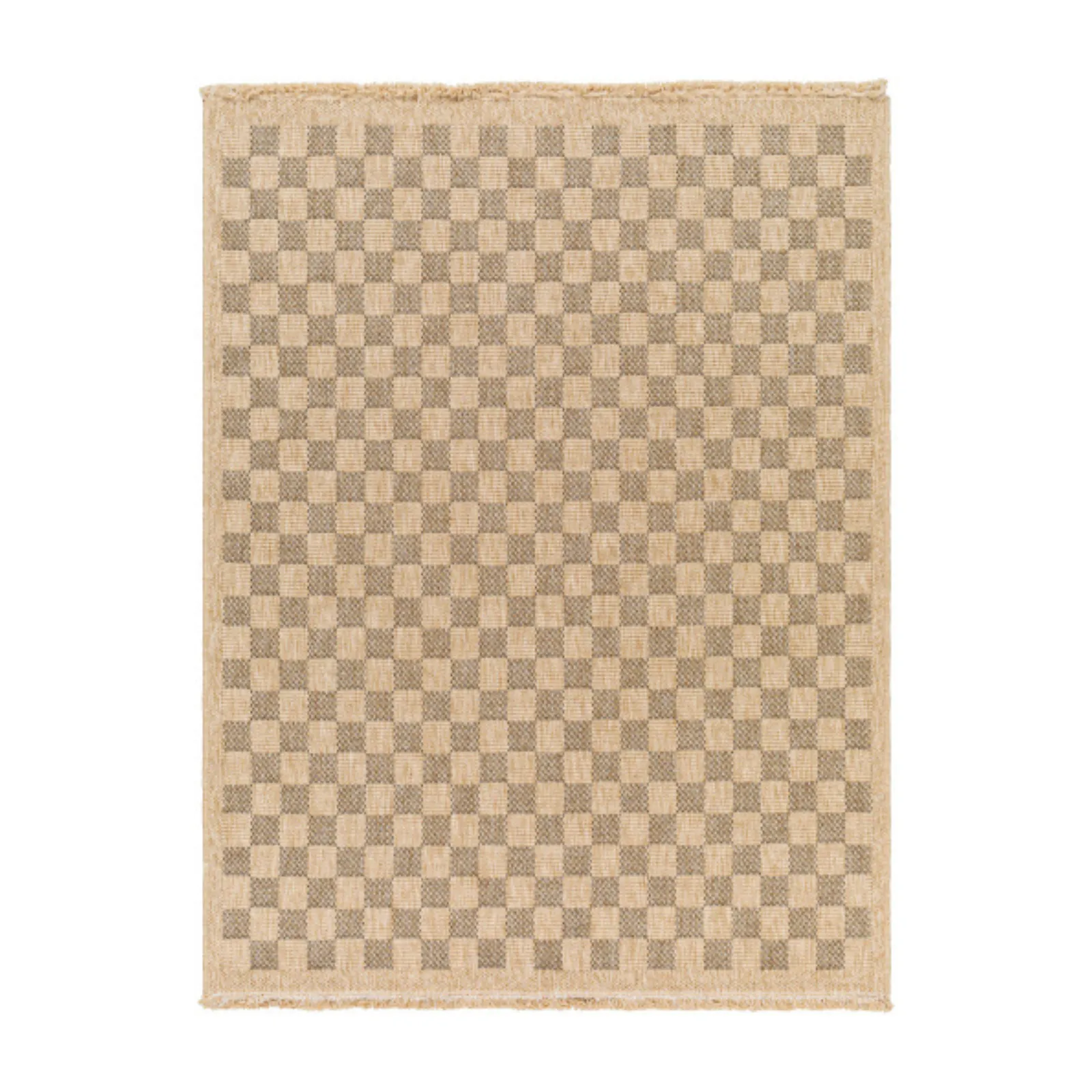 Mitchell Charcoal / Natural Checkered Outdoor Rug