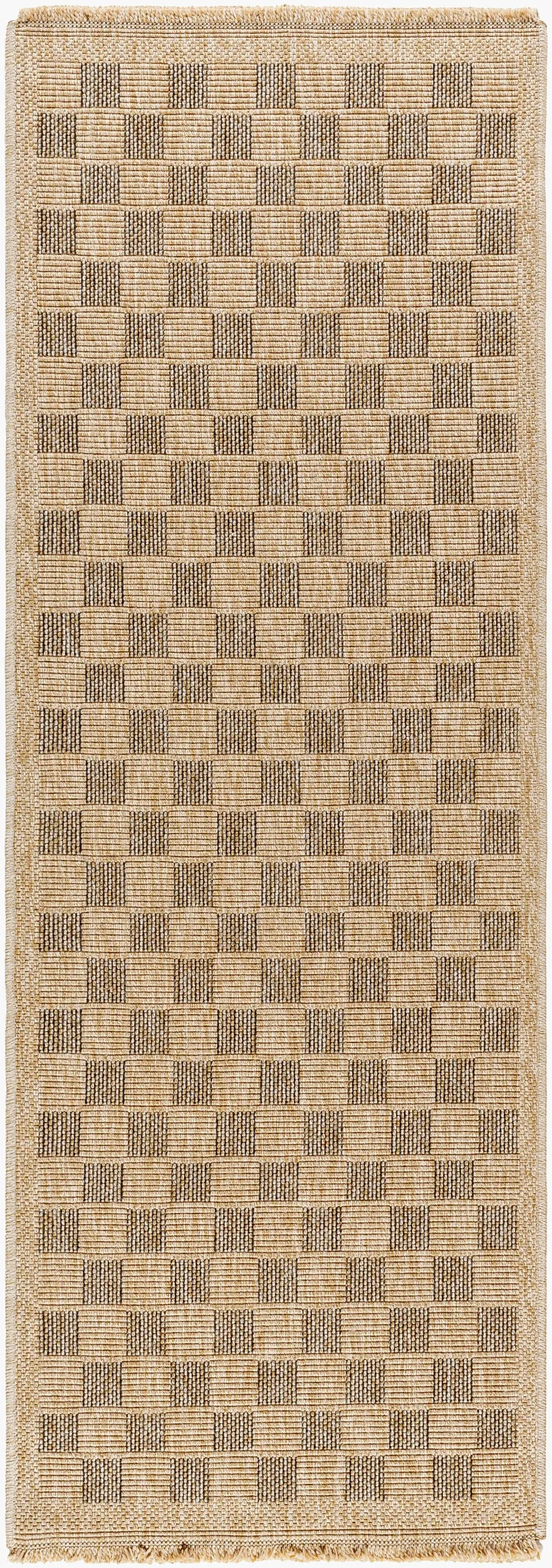 Mitchell Charcoal / Natural Checkered Outdoor Rug