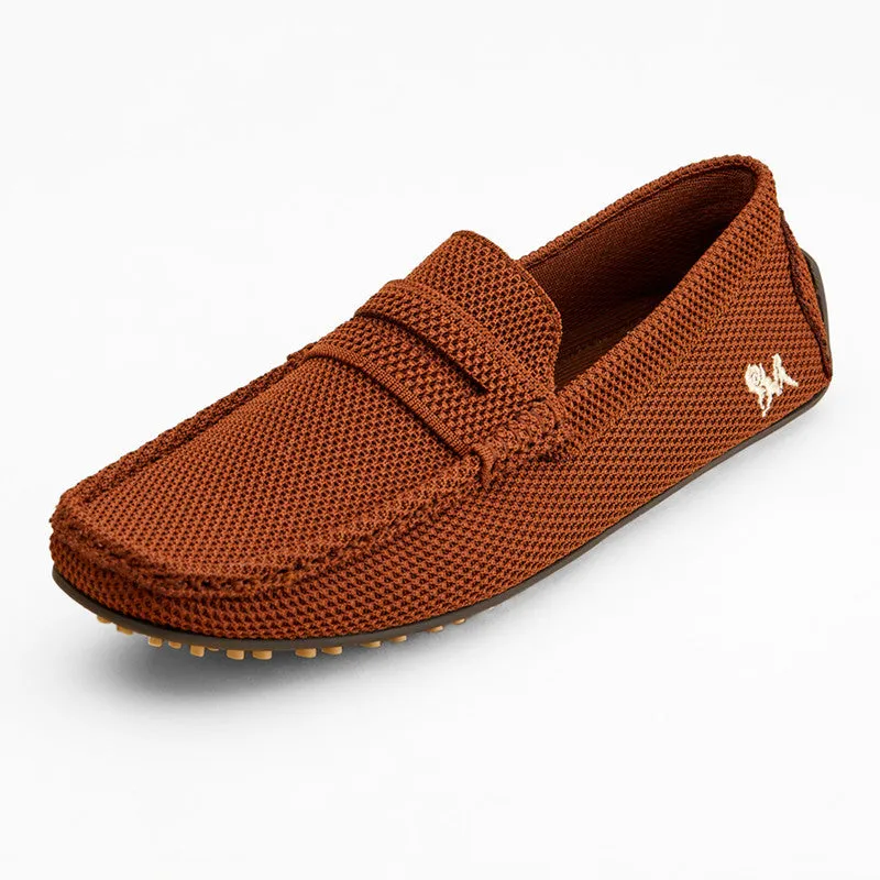 Neeman's Mens Knitted Loafers | Syrup Brown