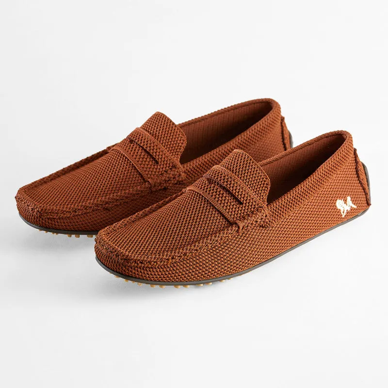 Neeman's Mens Knitted Loafers | Syrup Brown