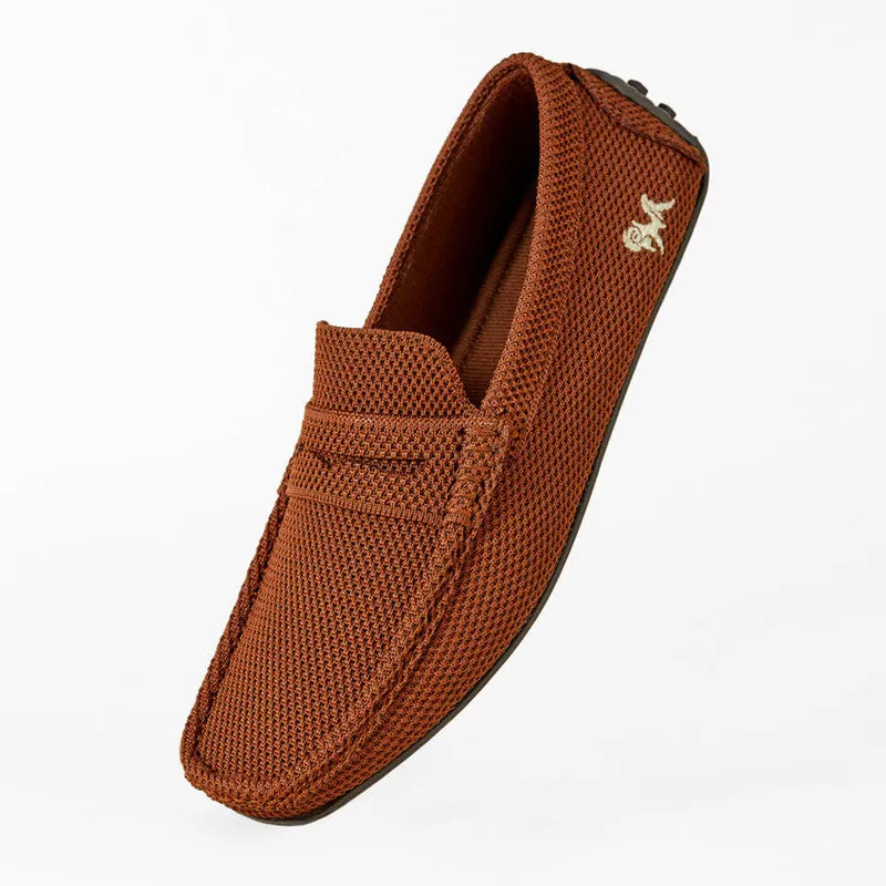 Neeman's Mens Knitted Loafers | Syrup Brown