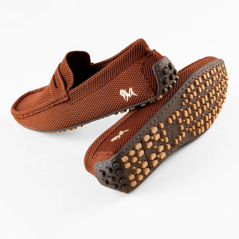 Neeman's Mens Knitted Loafers | Syrup Brown