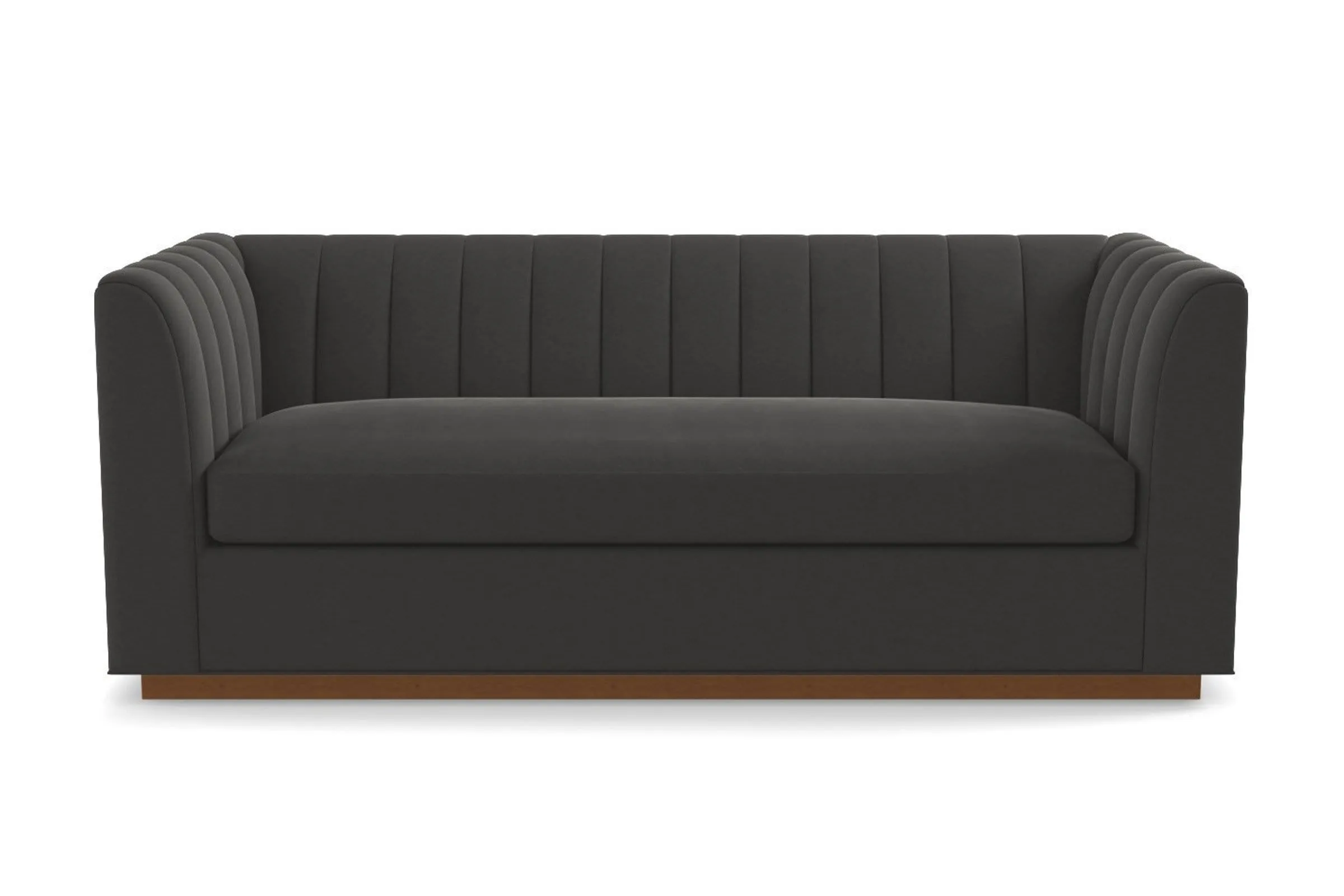 Nora Queen Size Sleeper Sofa Bed :: Leg Finish: Pecan / Sleeper Option: Memory Foam Mattress`