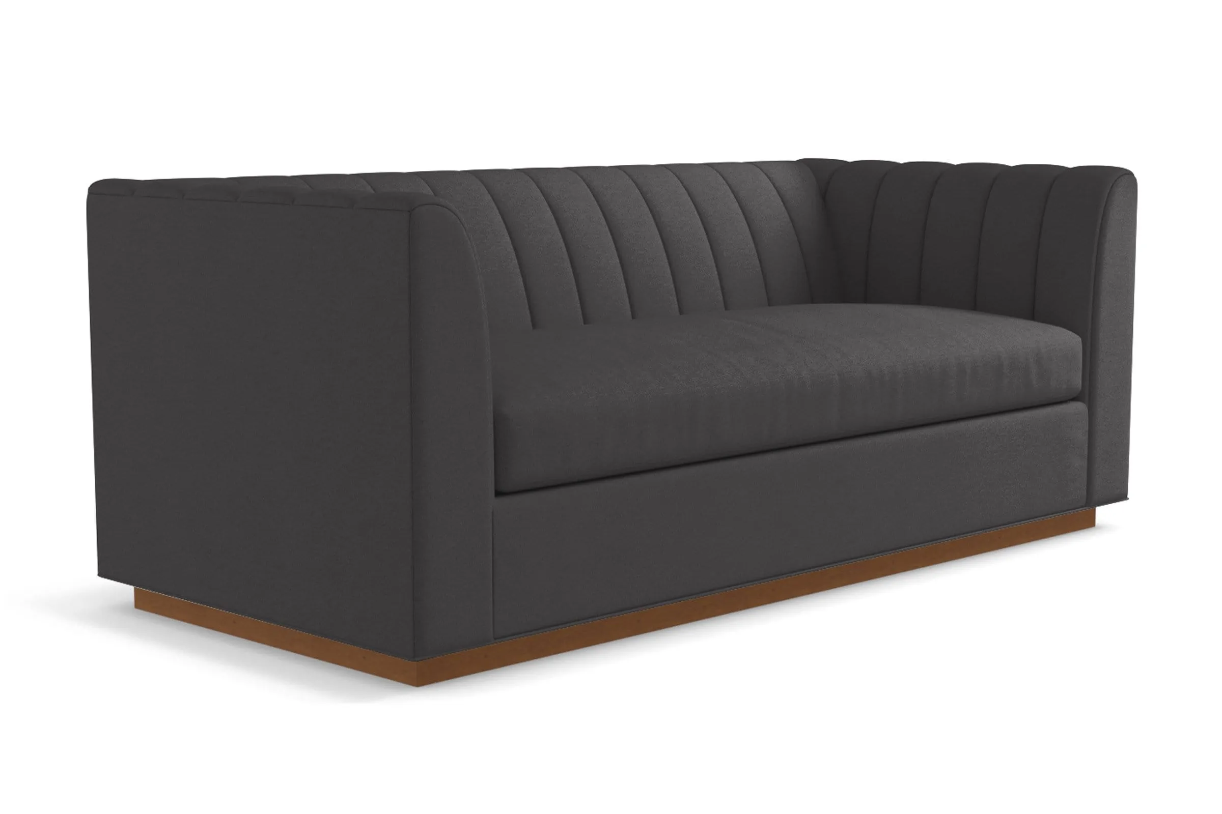 Nora Queen Size Sleeper Sofa Bed :: Leg Finish: Pecan / Sleeper Option: Memory Foam Mattress`