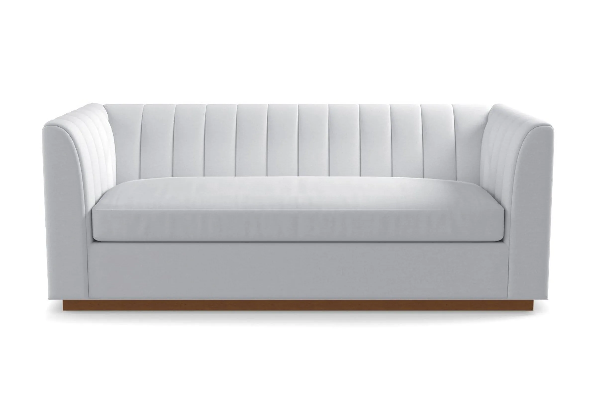 Nora Queen Size Sleeper Sofa Bed :: Leg Finish: Pecan / Sleeper Option: Memory Foam Mattress`