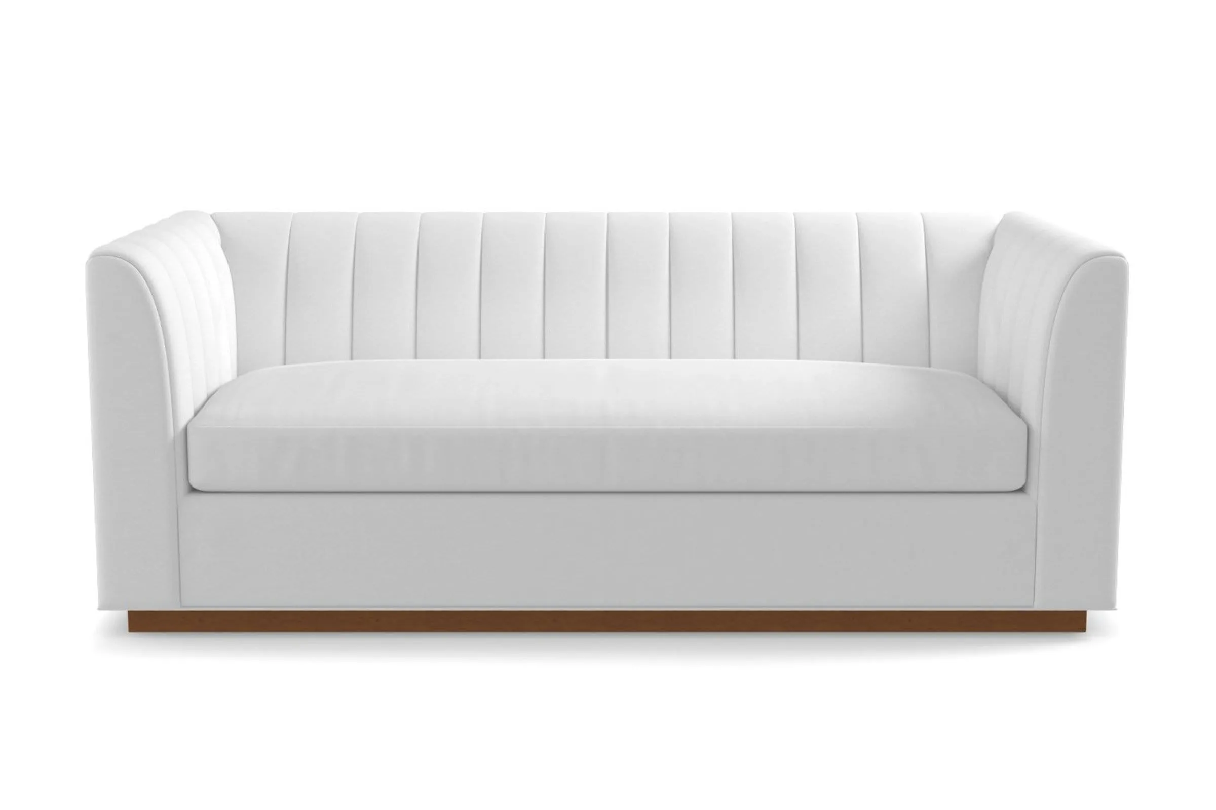 Nora Queen Size Sleeper Sofa Bed :: Leg Finish: Pecan / Sleeper Option: Memory Foam Mattress`