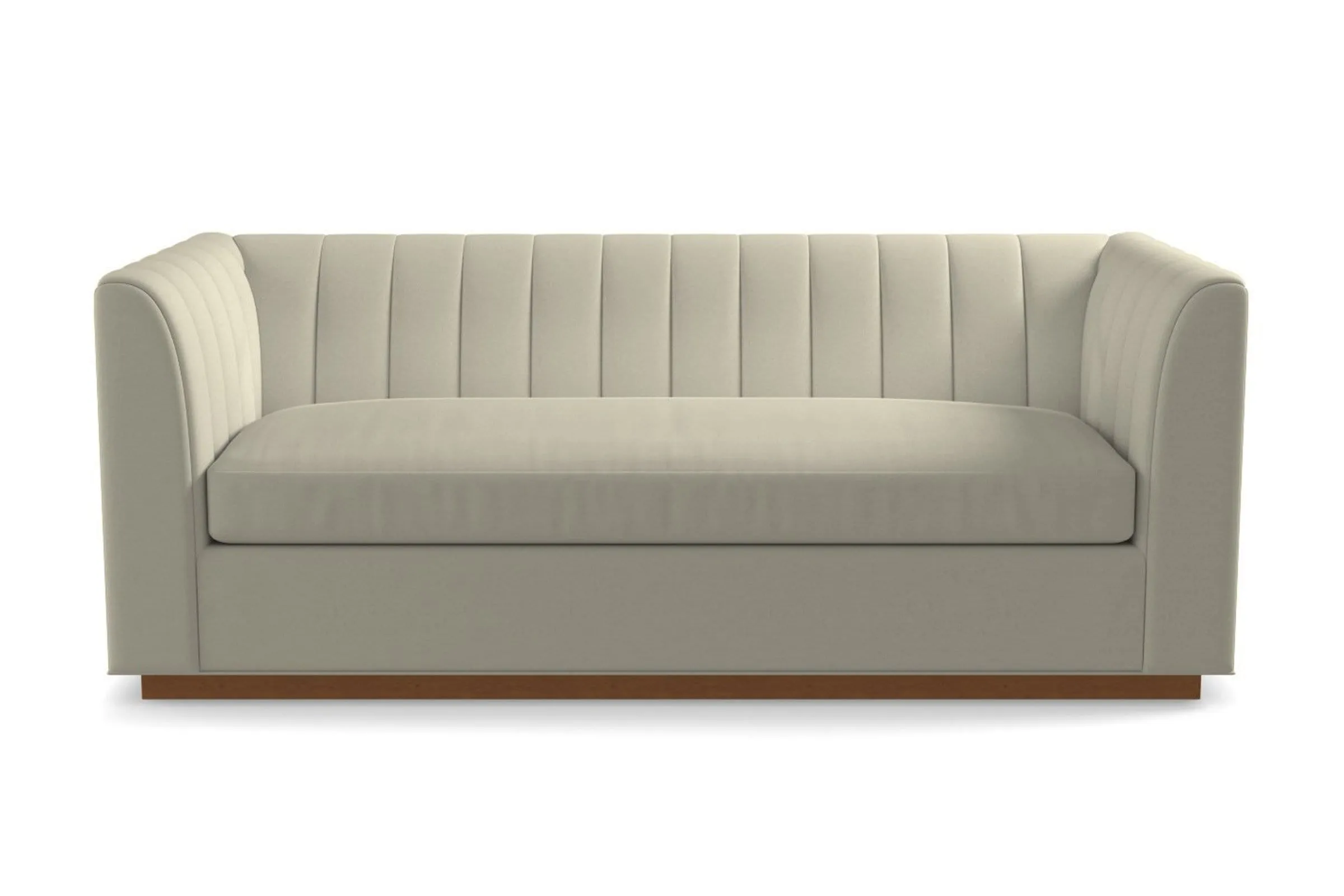 Nora Queen Size Sleeper Sofa Bed :: Leg Finish: Pecan / Sleeper Option: Memory Foam Mattress`