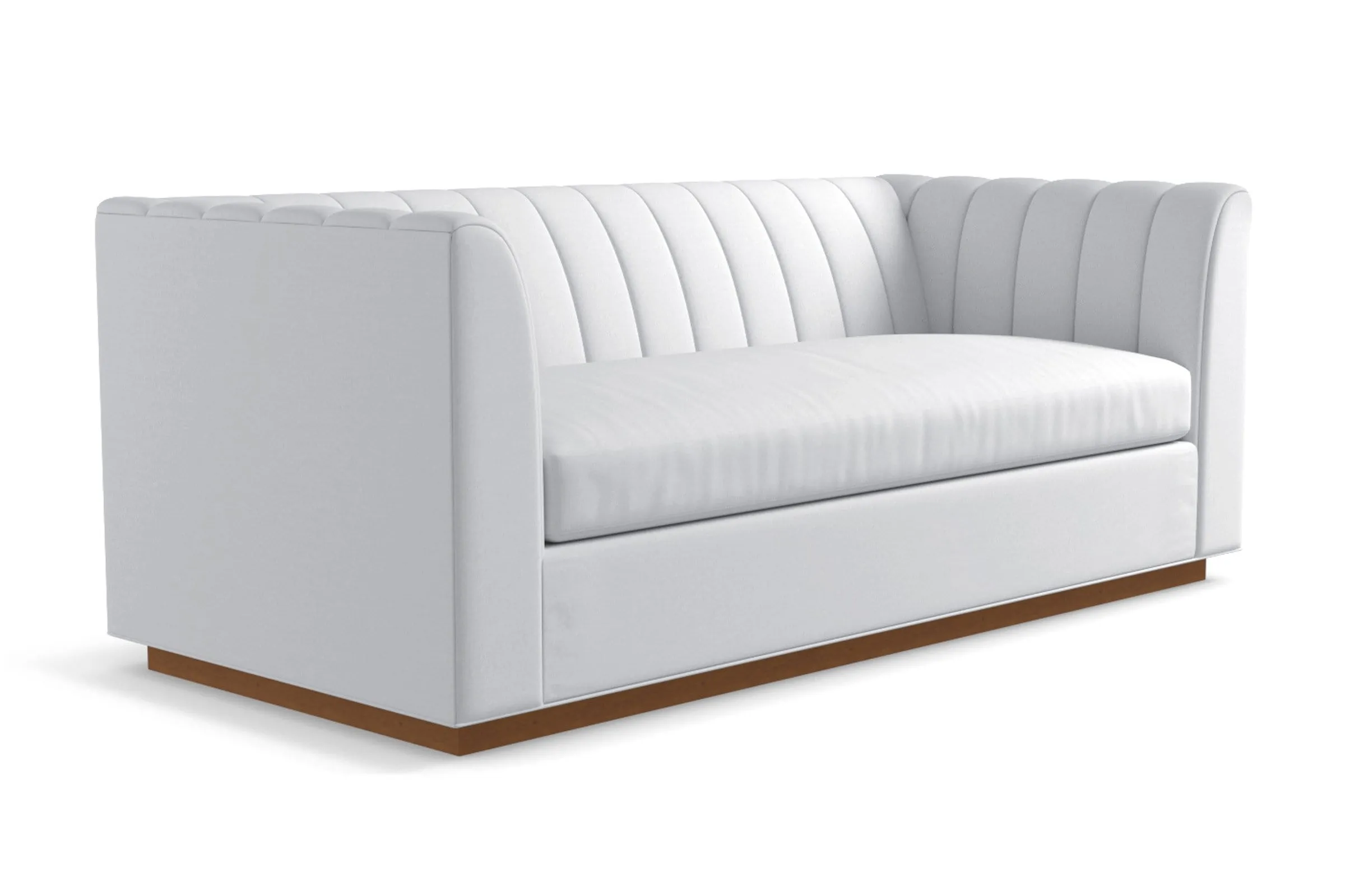 Nora Queen Size Sleeper Sofa Bed :: Leg Finish: Pecan / Sleeper Option: Memory Foam Mattress`