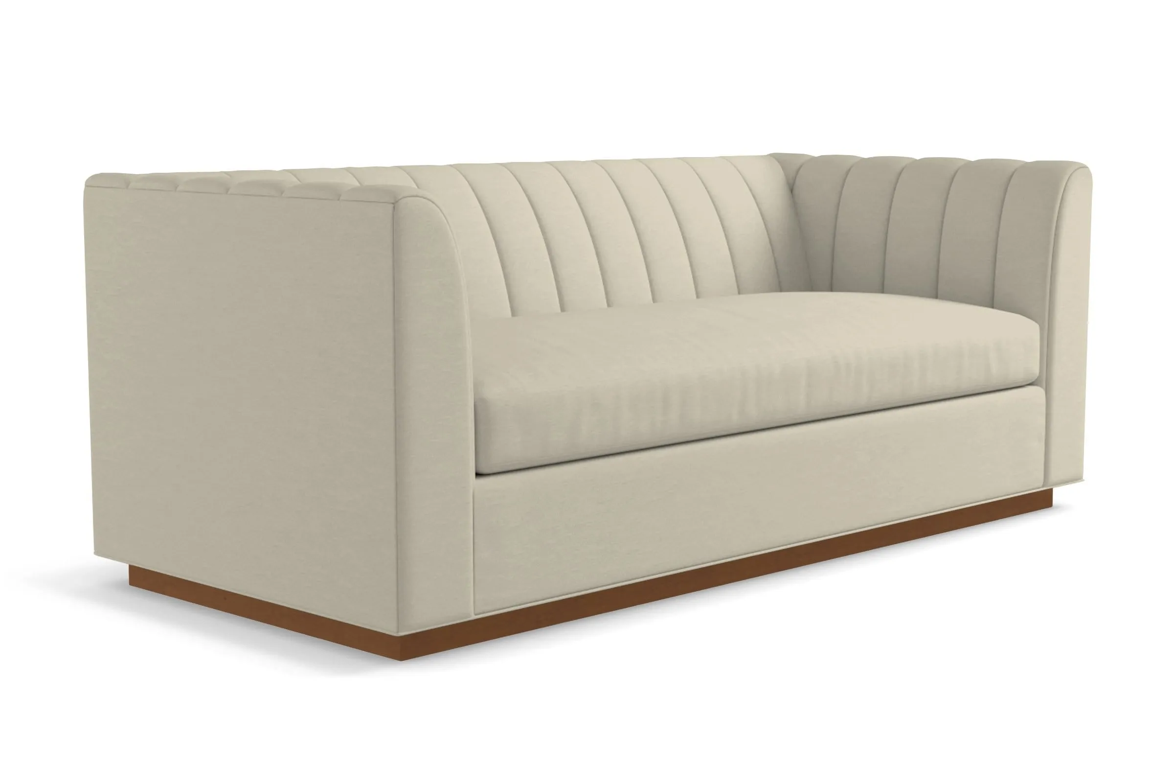 Nora Queen Size Sleeper Sofa Bed :: Leg Finish: Pecan / Sleeper Option: Memory Foam Mattress`