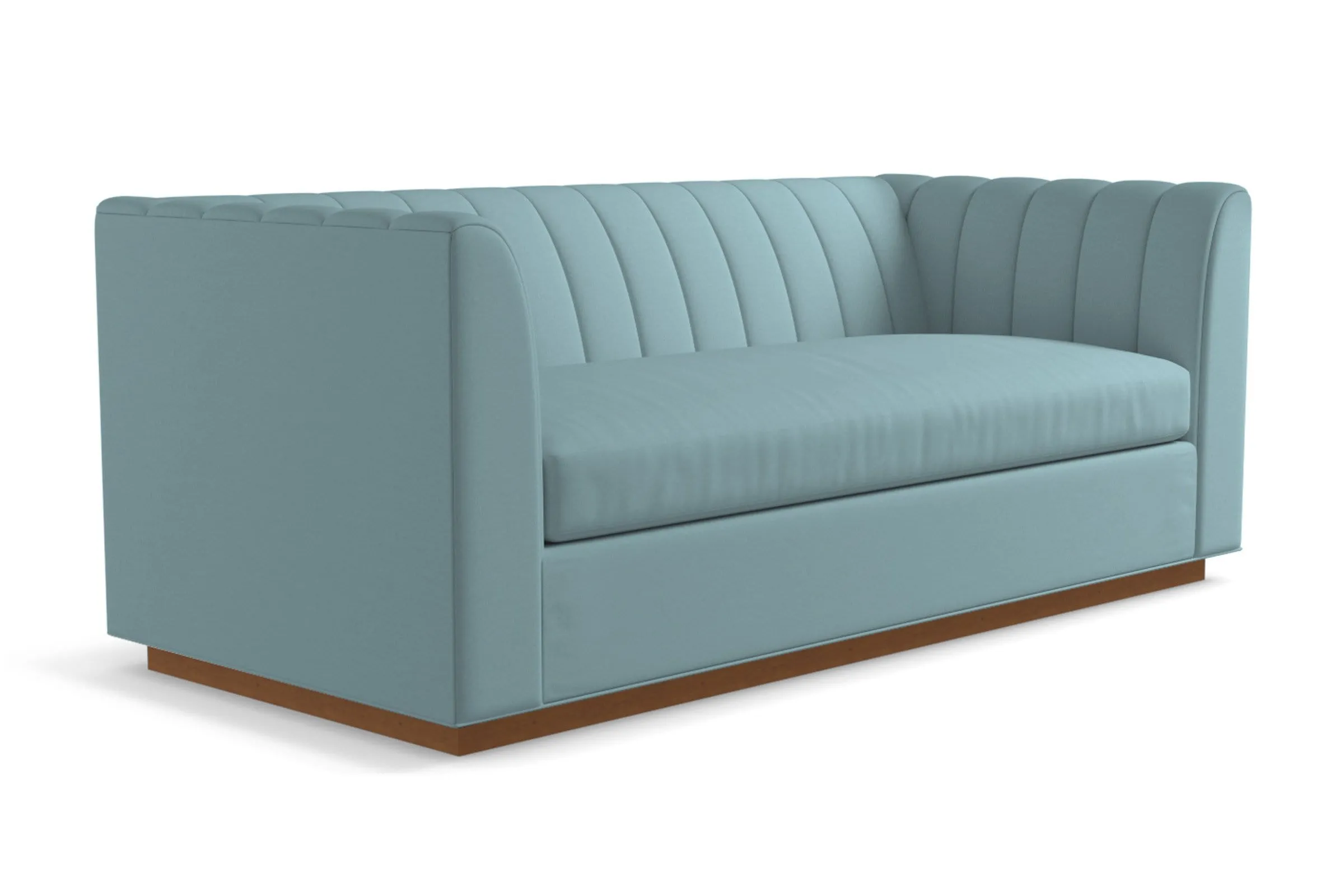 Nora Queen Size Sleeper Sofa Bed :: Leg Finish: Pecan / Sleeper Option: Memory Foam Mattress`