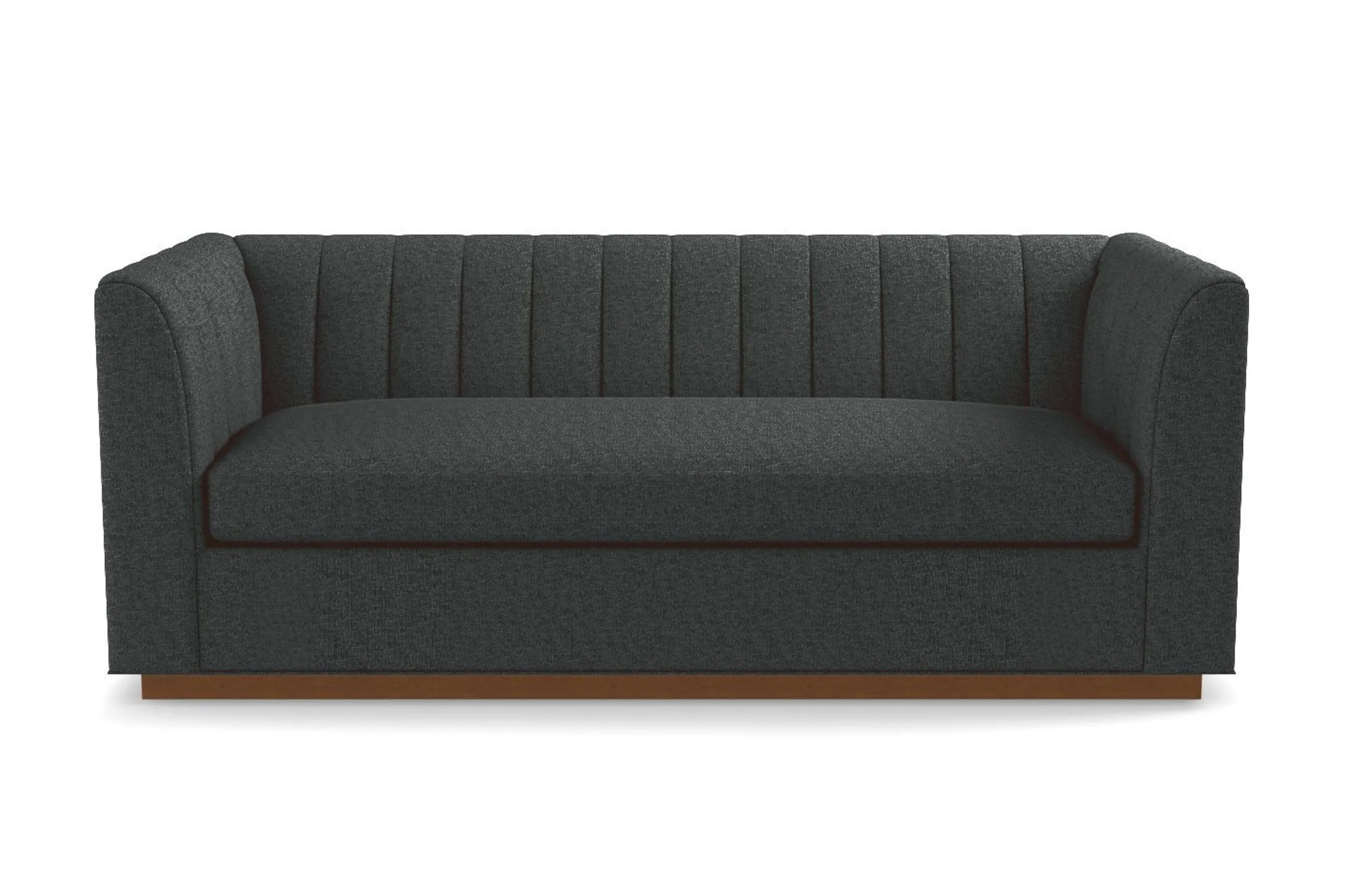 Nora Queen Size Sleeper Sofa Bed :: Leg Finish: Pecan / Sleeper Option: Memory Foam Mattress`