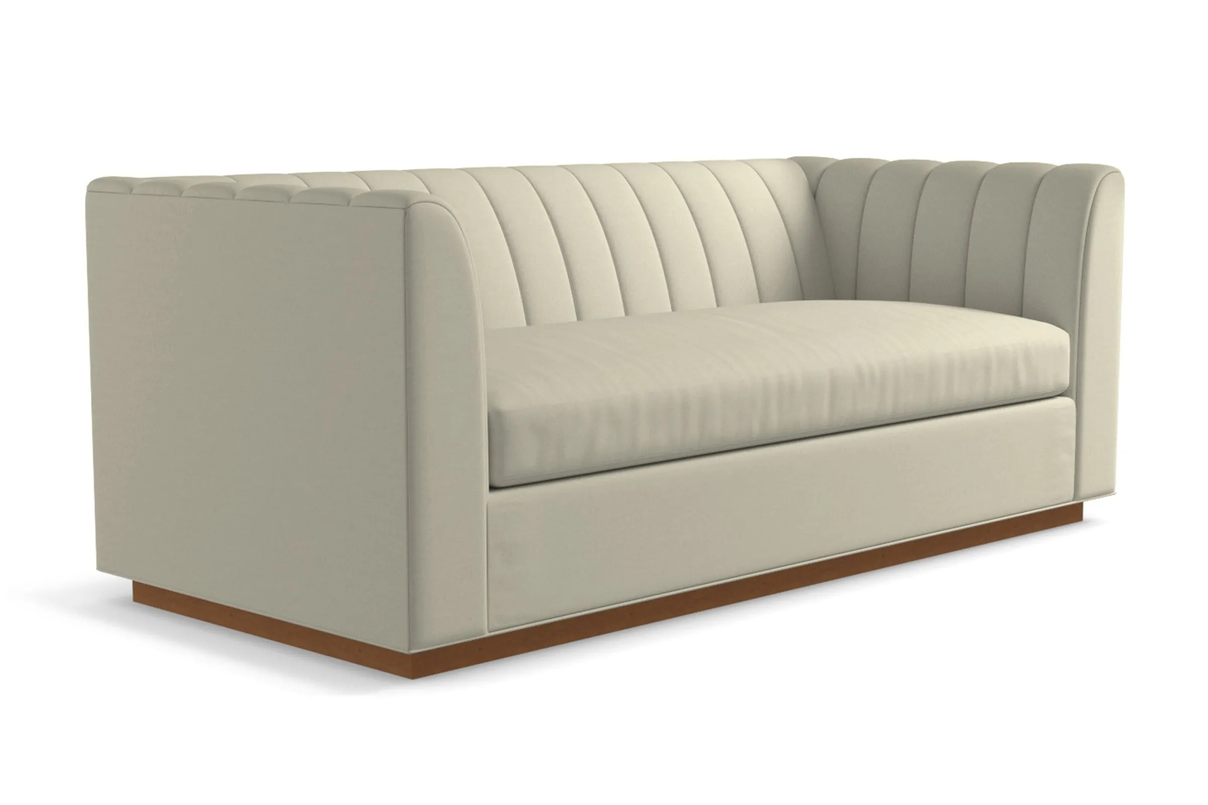 Nora Queen Size Sleeper Sofa Bed :: Leg Finish: Pecan / Sleeper Option: Memory Foam Mattress`