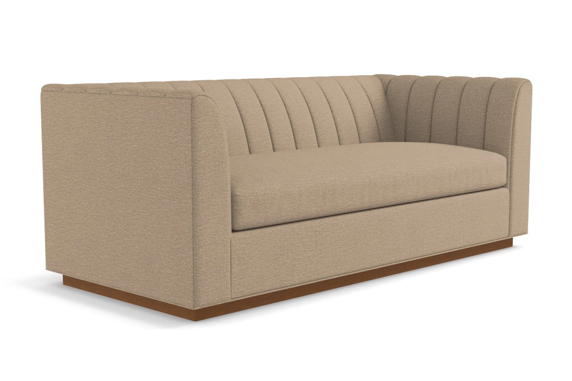 Nora Queen Size Sleeper Sofa Bed :: Leg Finish: Pecan / Sleeper Option: Memory Foam Mattress`