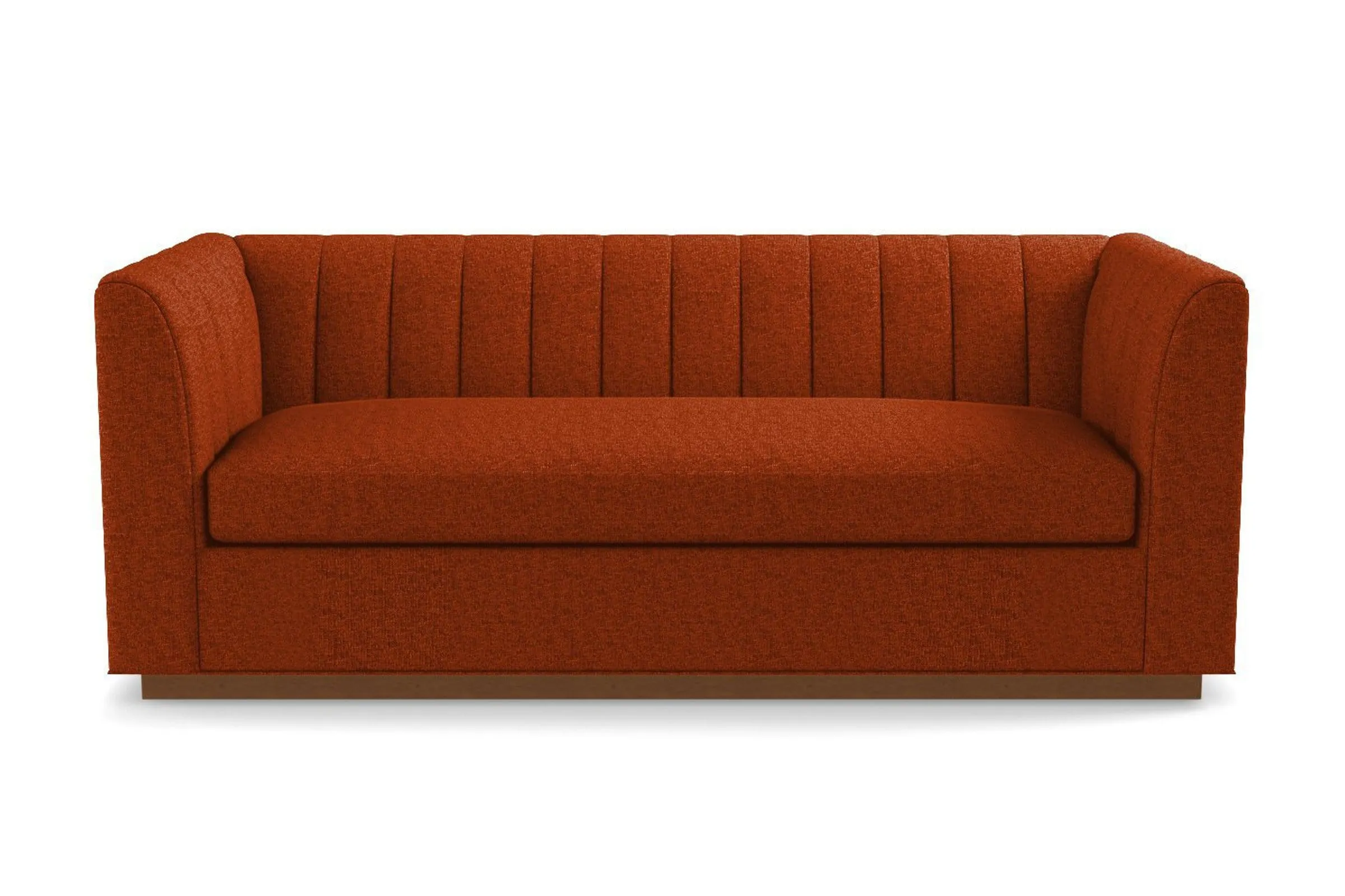 Nora Queen Size Sleeper Sofa Bed :: Leg Finish: Pecan / Sleeper Option: Memory Foam Mattress`