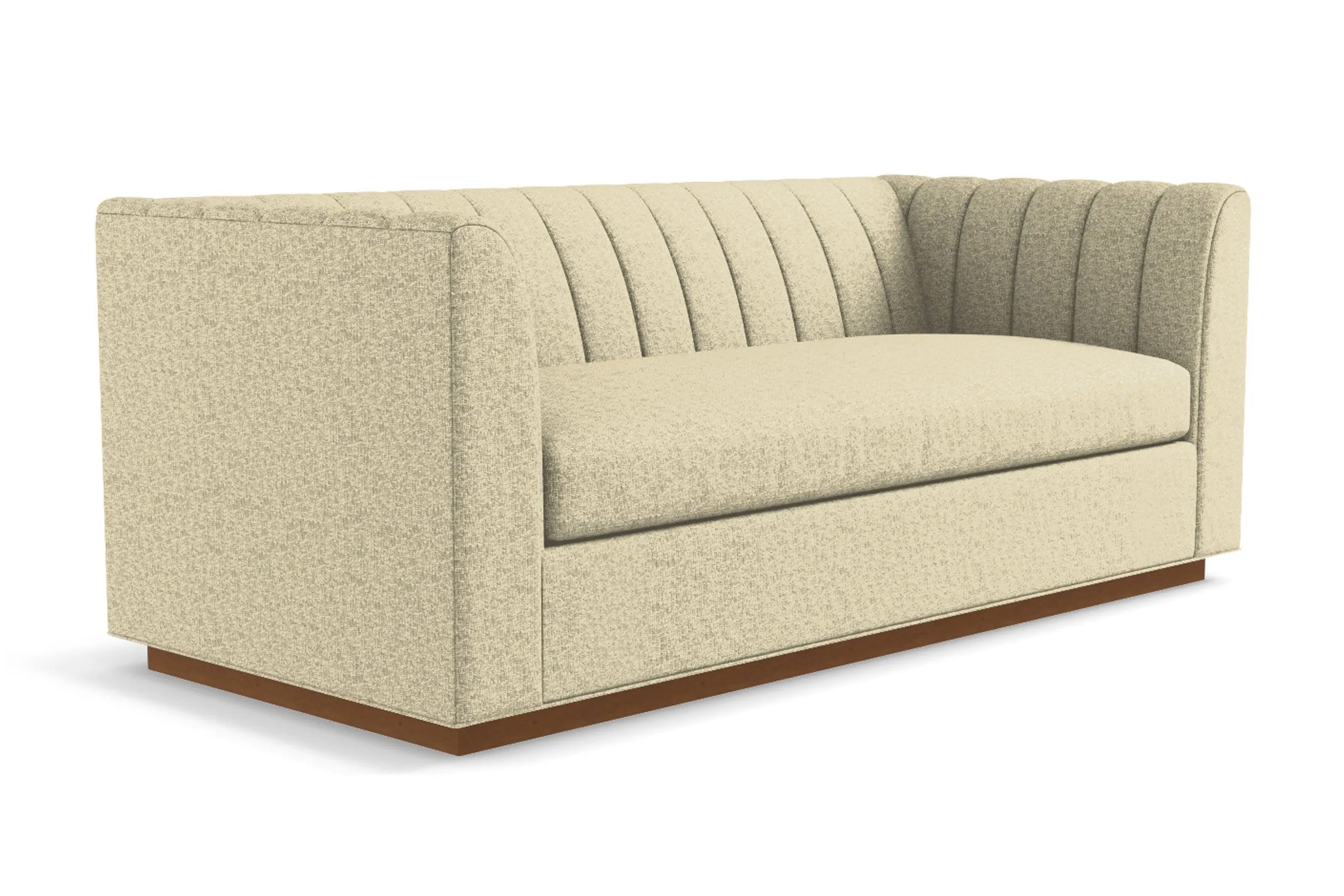 Nora Queen Size Sleeper Sofa Bed :: Leg Finish: Pecan / Sleeper Option: Memory Foam Mattress`