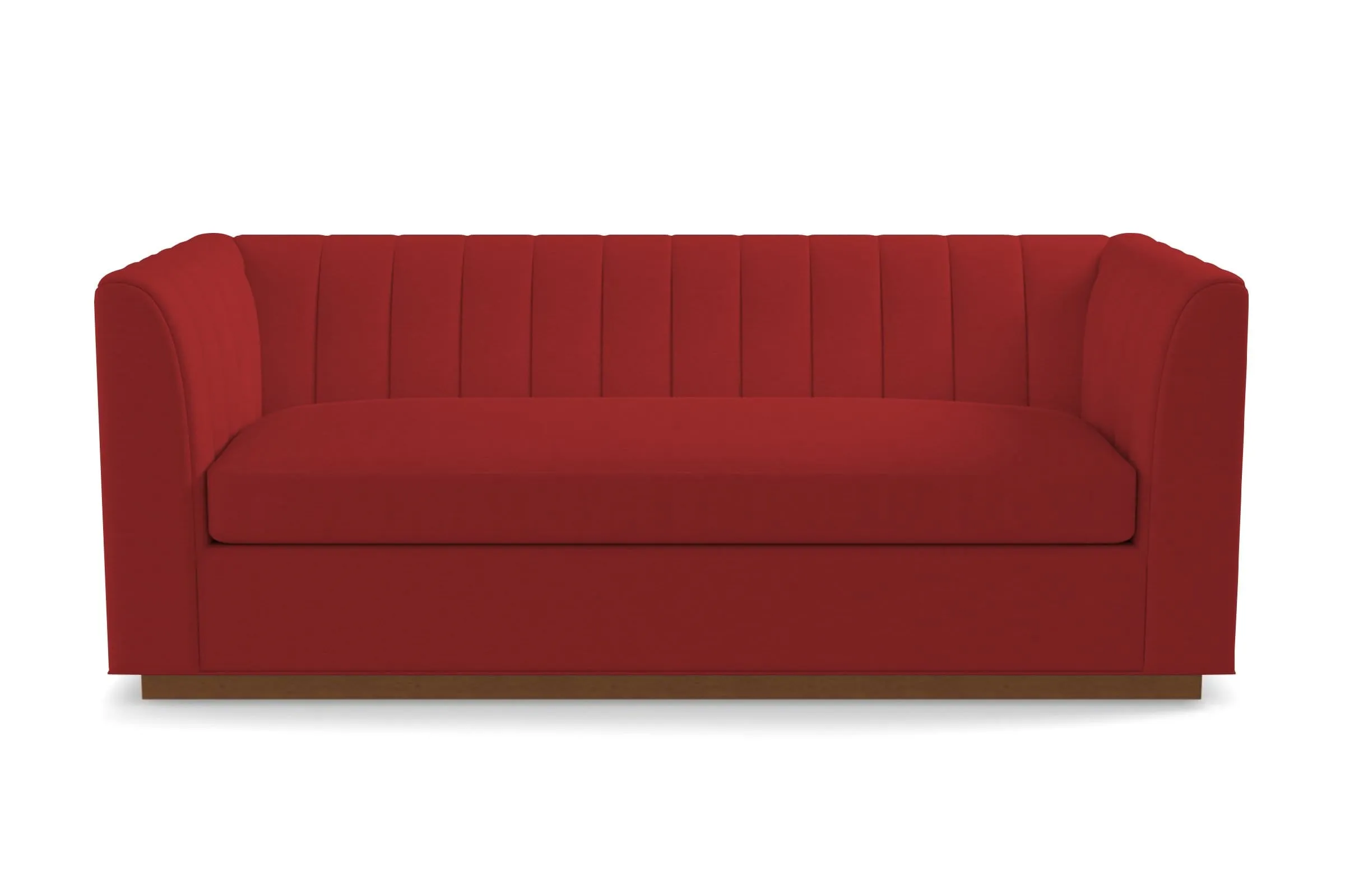 Nora Queen Size Sleeper Sofa Bed :: Leg Finish: Pecan / Sleeper Option: Memory Foam Mattress`