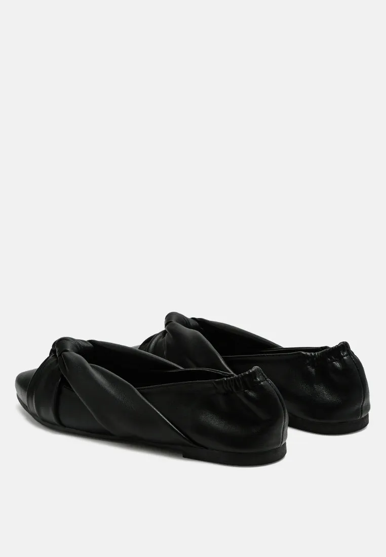 Norma Knot Detail Elasticated Ballet Flats