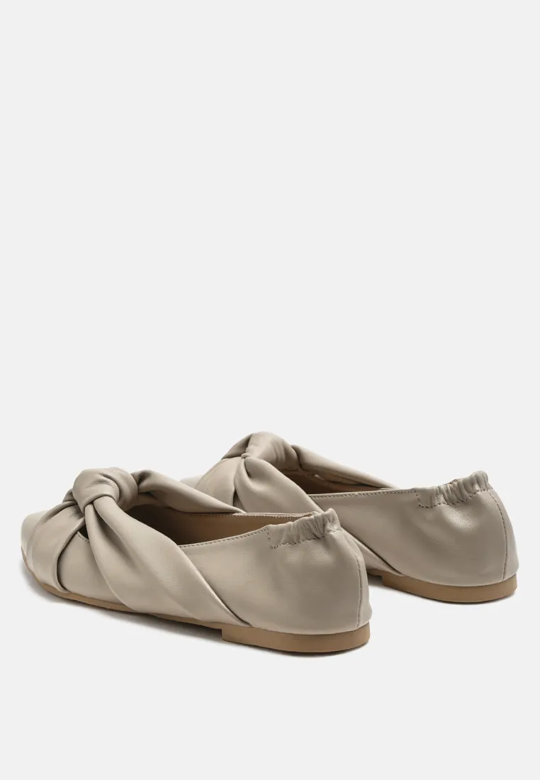 Norma Knot Detail Elasticated Ballet Flats