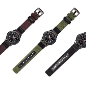 Nylon and Leather Watch Straps Compatible with Samsung Galaxy Watch 6 Classic (47mm)