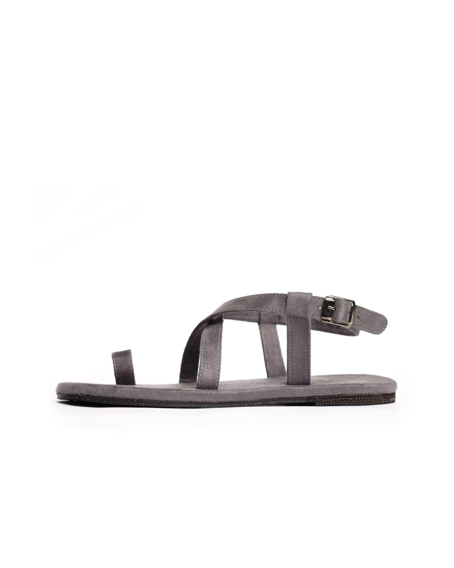 Paaduks Sko Toe-Ring Vegan Suede Sandals for Men (Grey)