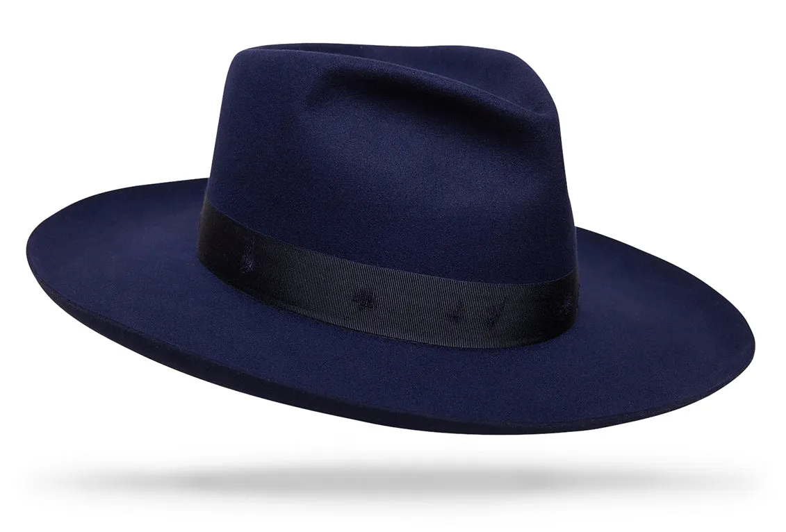 Pure Navy Blue Felt Fedora