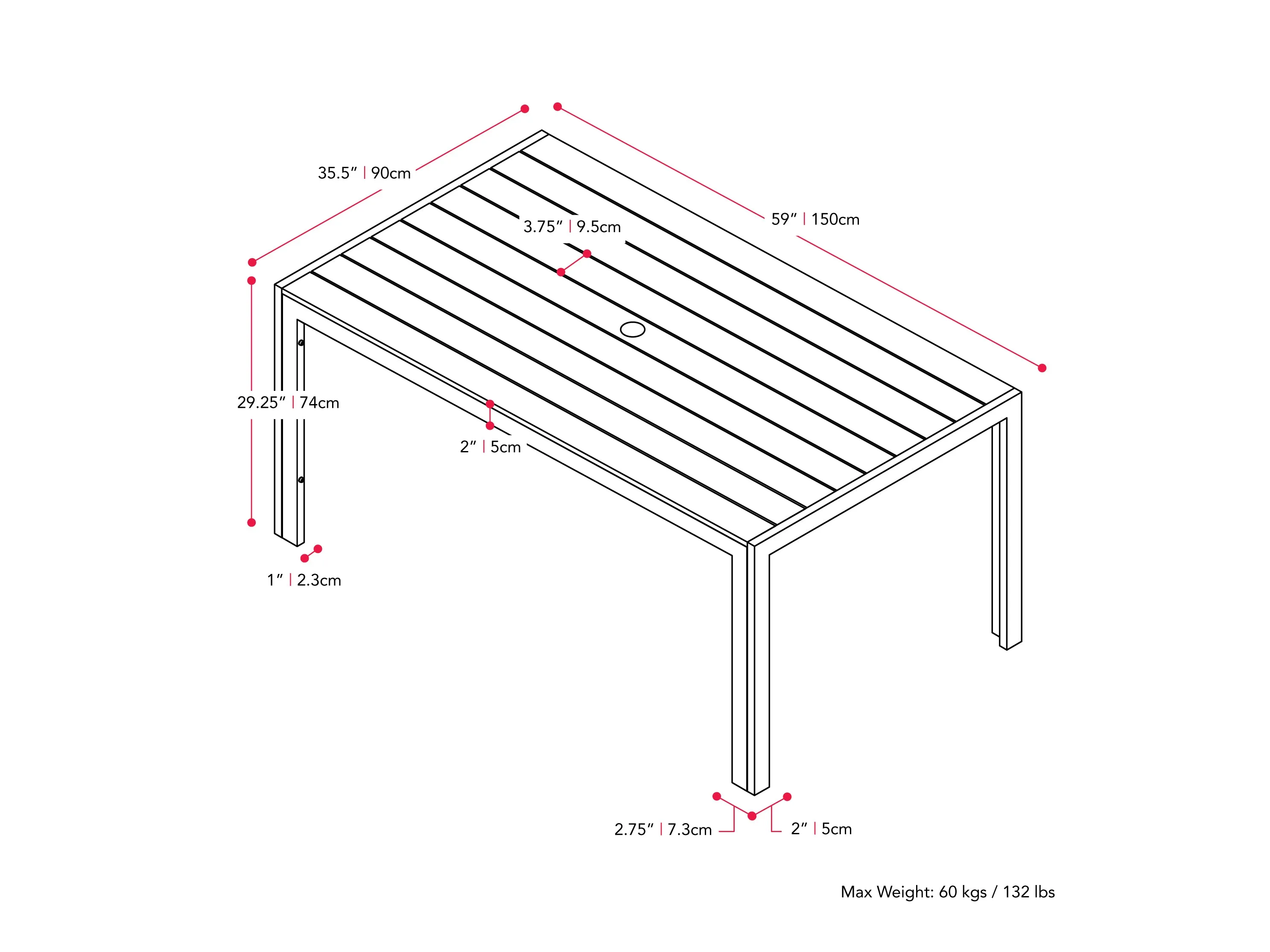 Rectangle Outdoor Dining Table