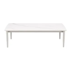 Rhodes - Outdoor Patio Rectangular Coffee Table - Light Gray