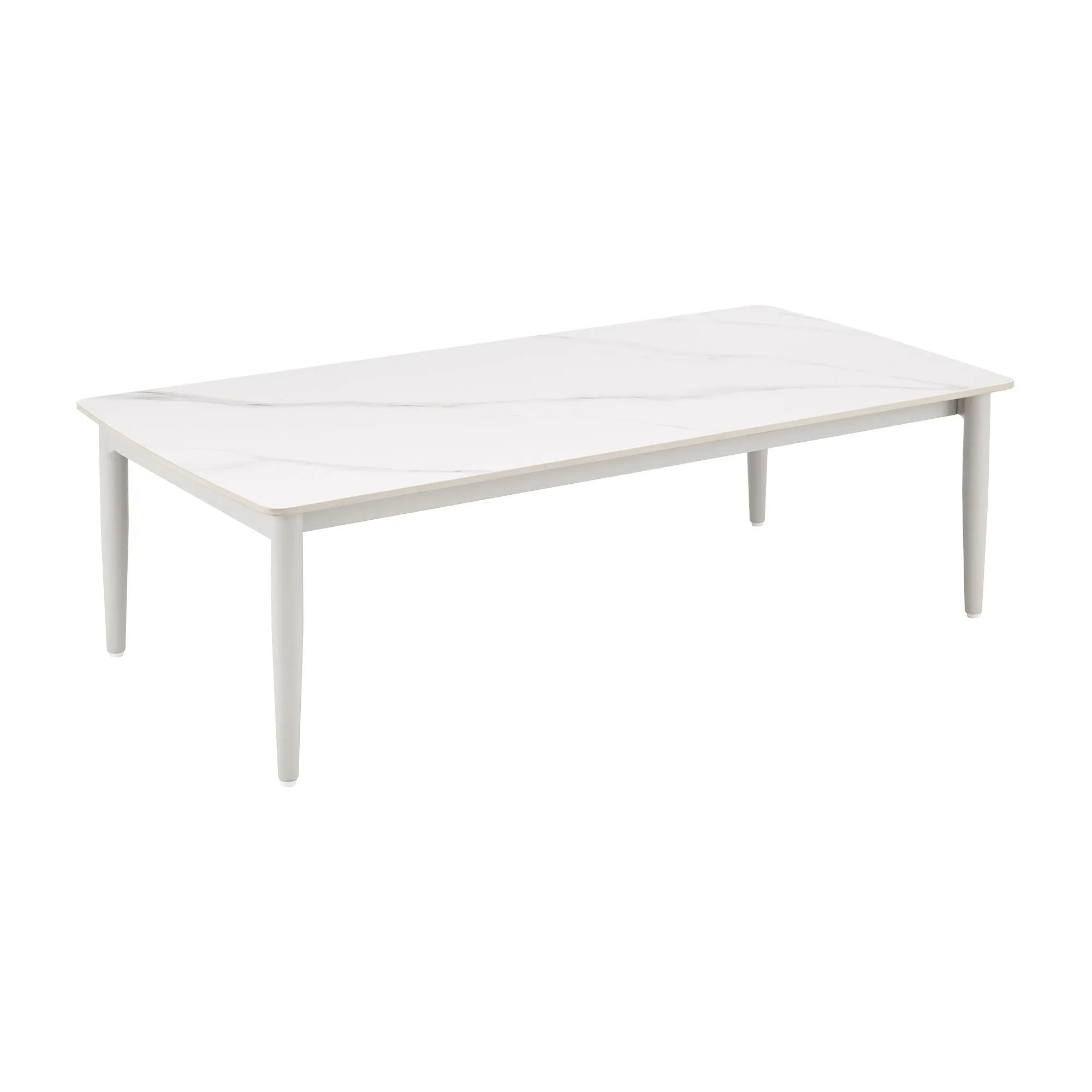 Rhodes - Outdoor Patio Rectangular Coffee Table - Light Gray