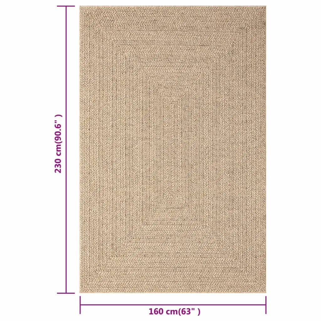 Rug ZIZUR 160x230 cm Jute Look Indoor and Outdoor