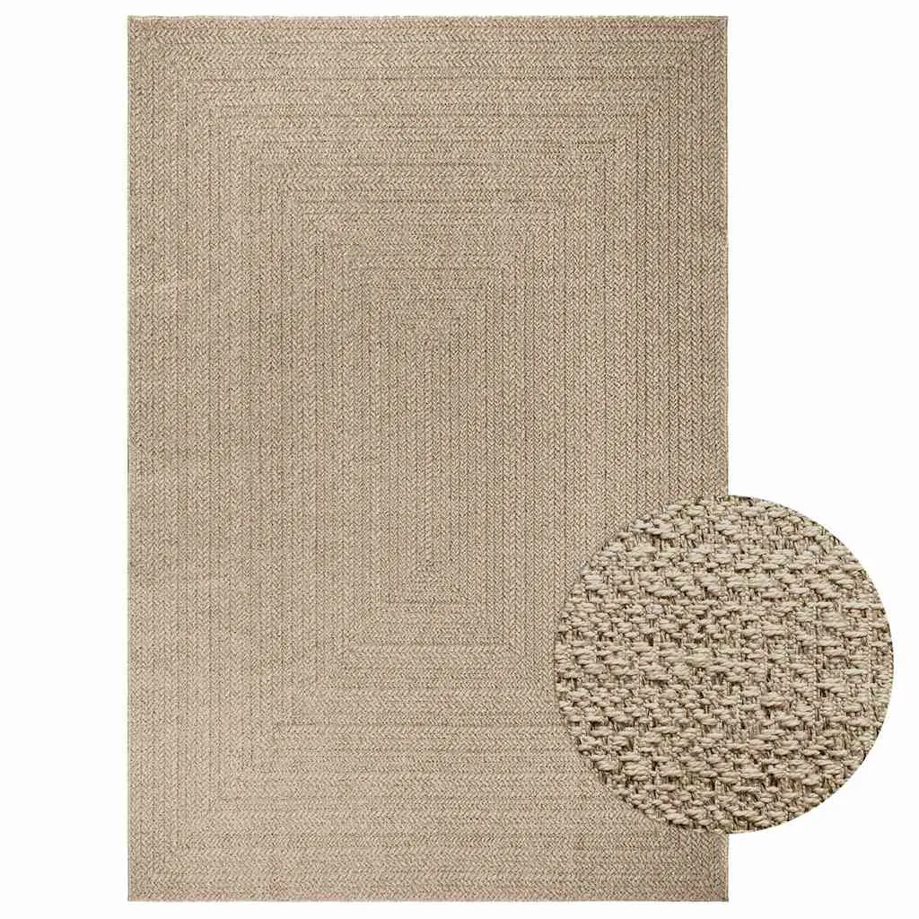 Rug ZIZUR Beige 200x290 cm Jute Look Indoor and Outdoor