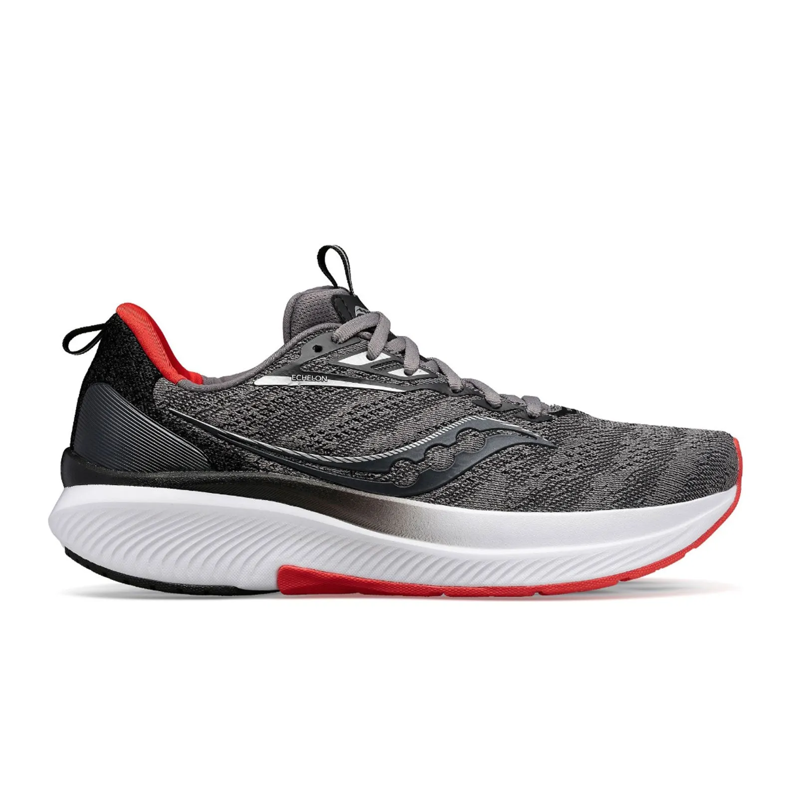 Saucony Echelon 9 Running Shoe (Men) - Charcoal/Red Sky