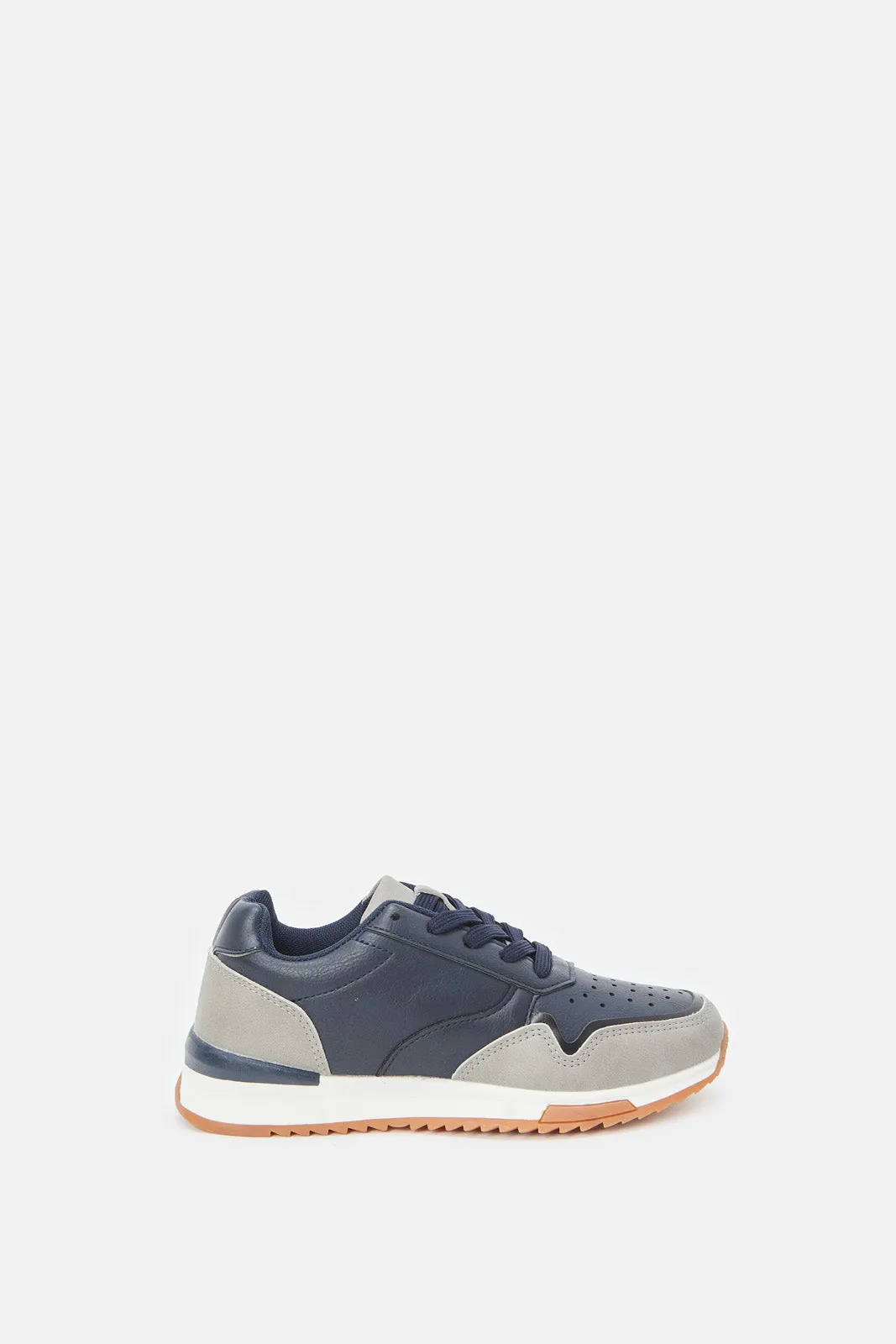 Senior Boys Navy Color Block Sneakers