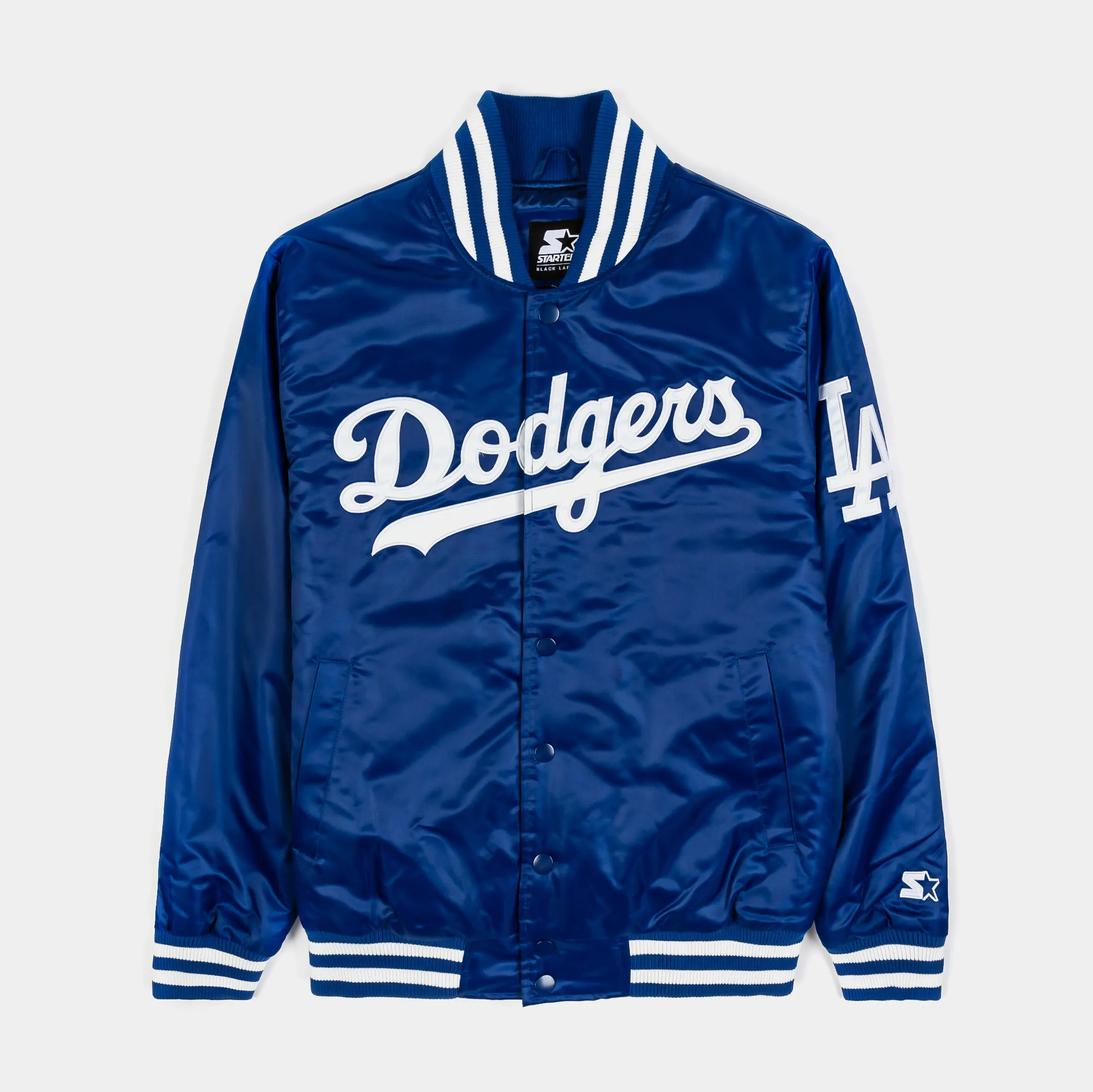 Shoe Palace Exclusive Los Angeles Dodgers Satin Bomber Mens Jacket (Blue/White)