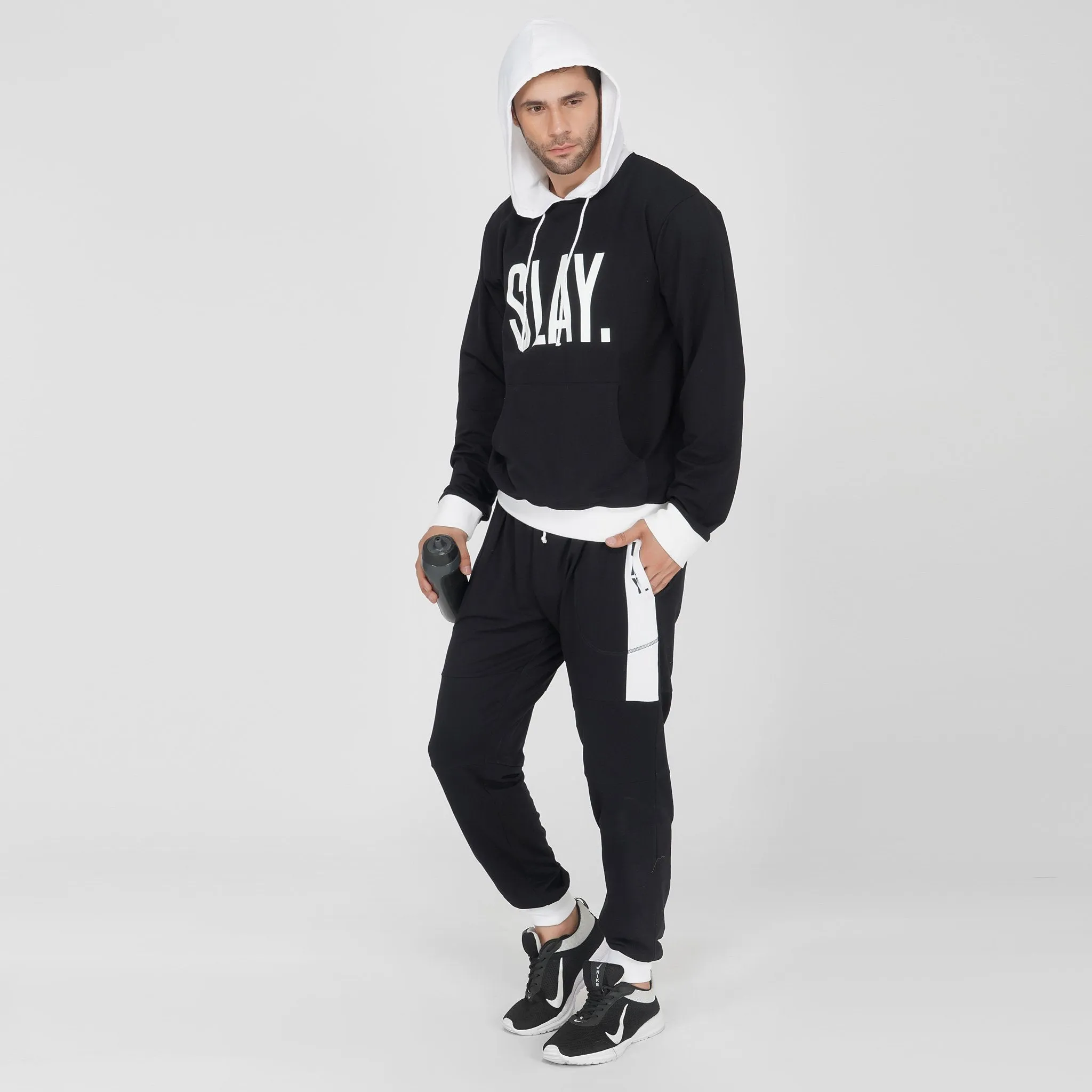 SLAY. Classic Men's Black & White Hoodie