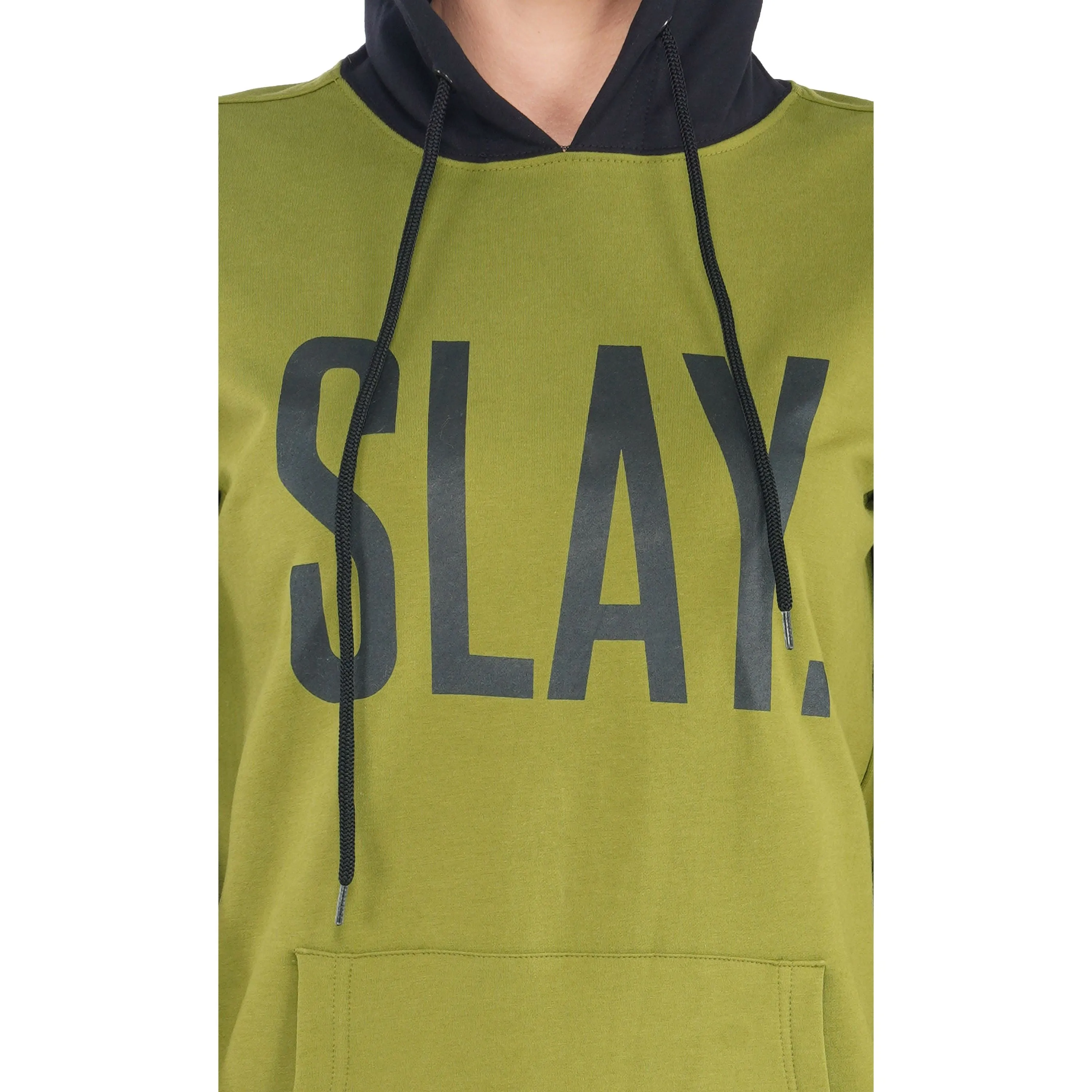 SLAY. Classic Women's Olive Green Tracksuit with Black Rib