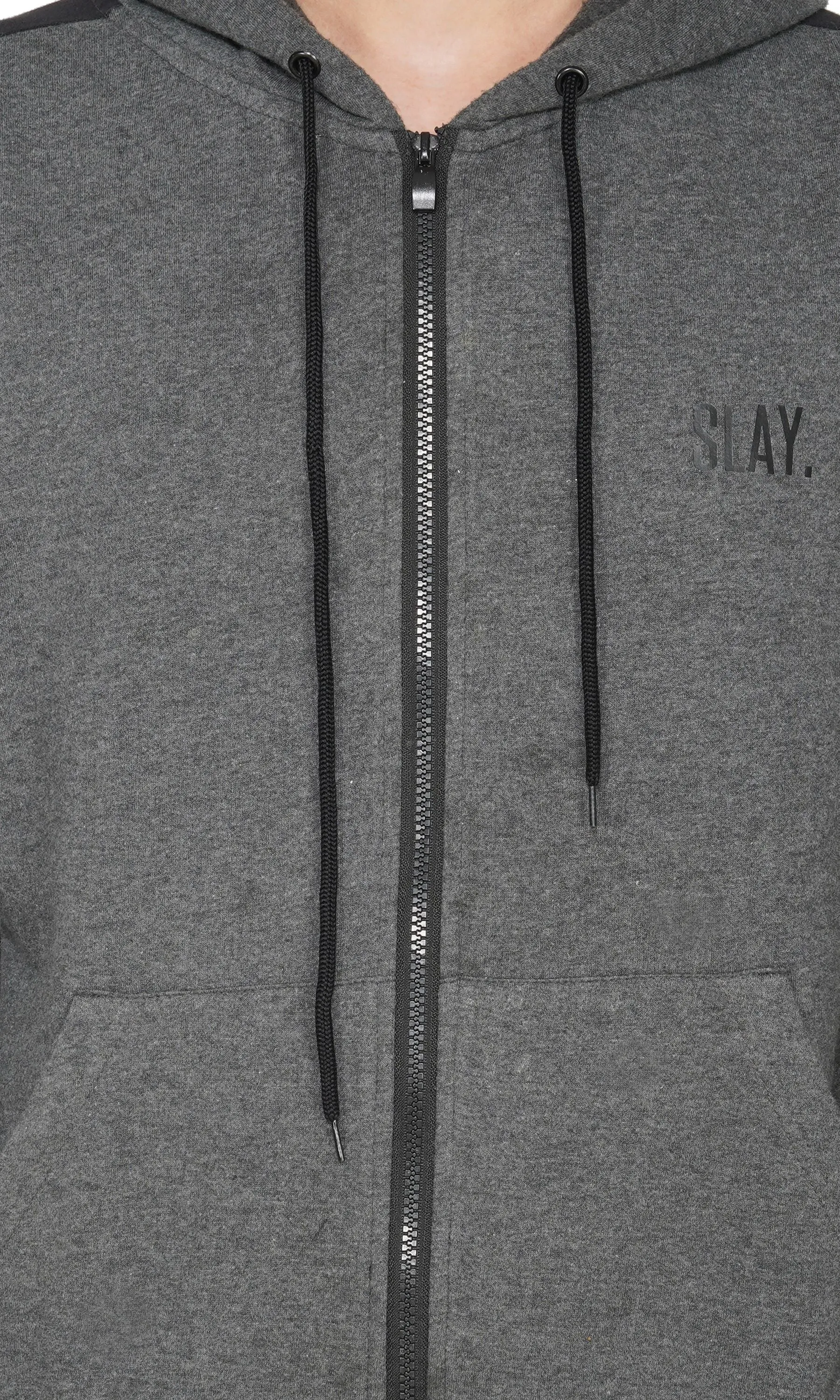 SLAY. Men's Dark Grey Tracksuit with Black Side Stripes