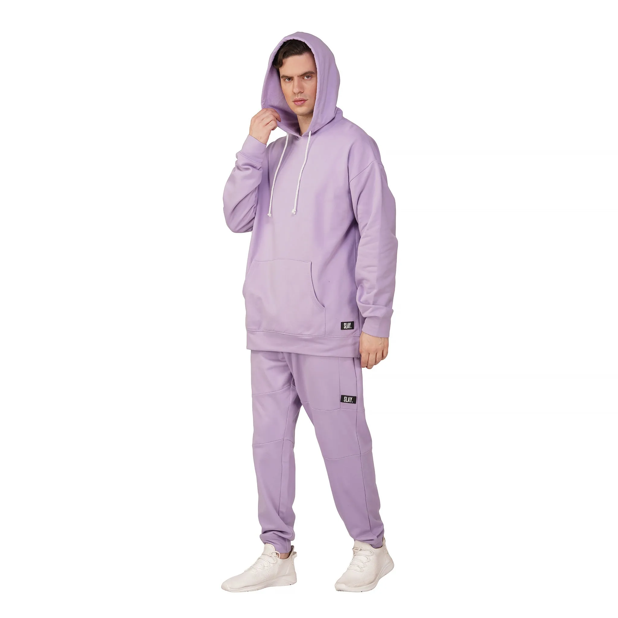 SLAY. Men's Lavender Oversized Drop Shoulder Hoodie & Joggers Co-ord Set