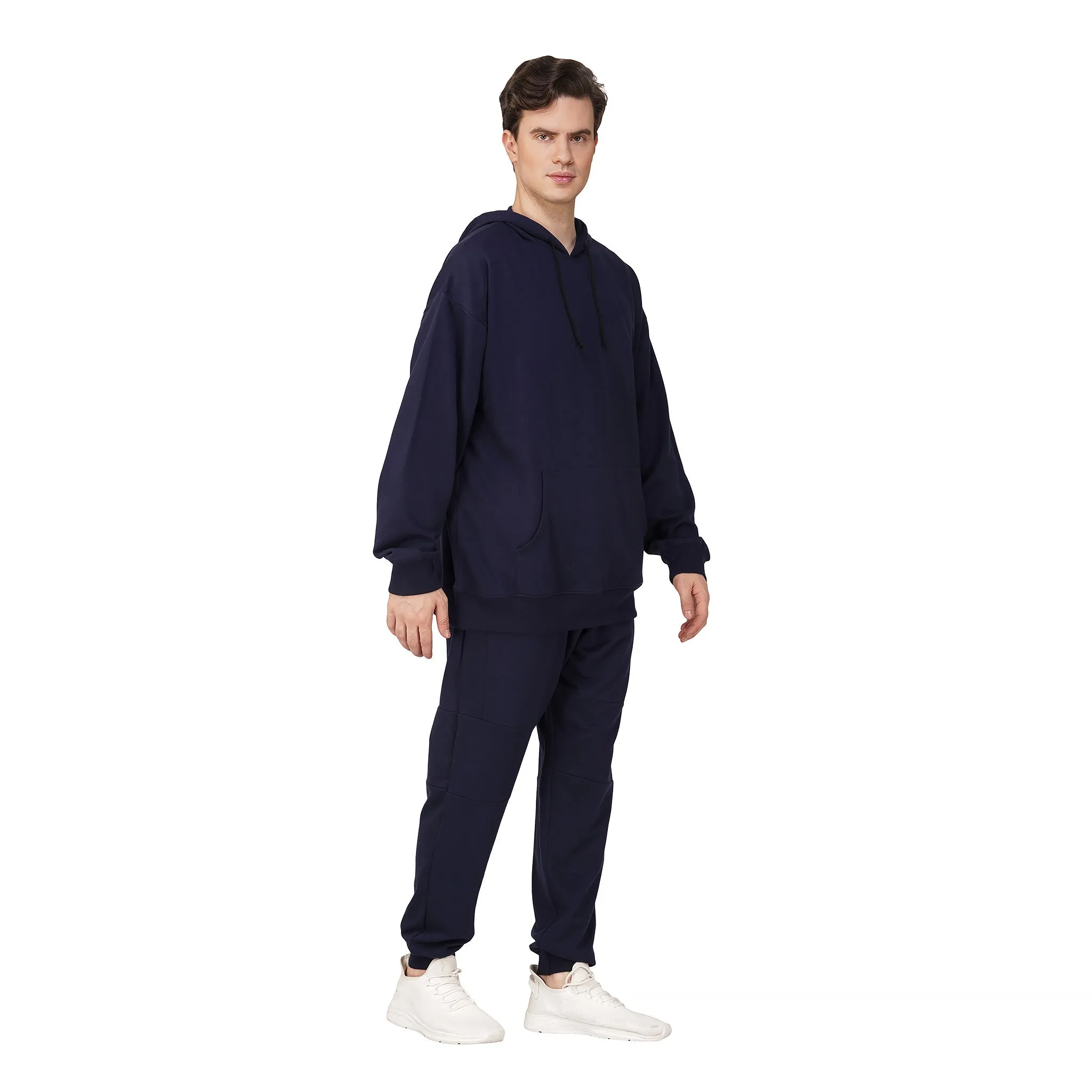 SLAY. Men's Navy Oversized Drop Shoulder Hoodie & Joggers Co-ord Set