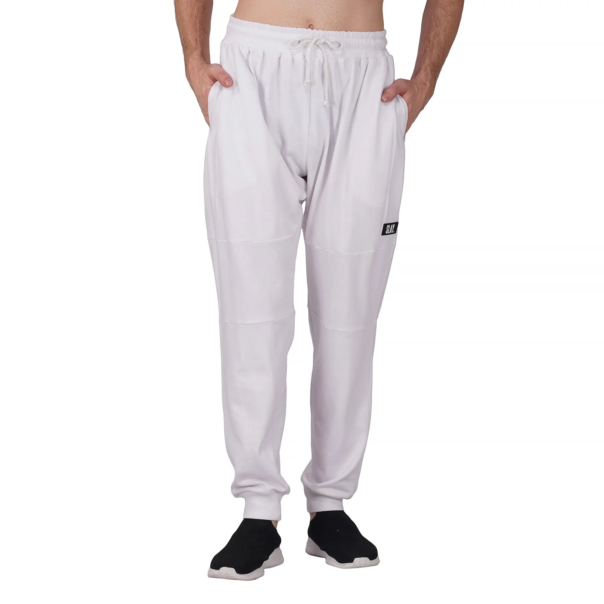 SLAY. Men's White Joggers