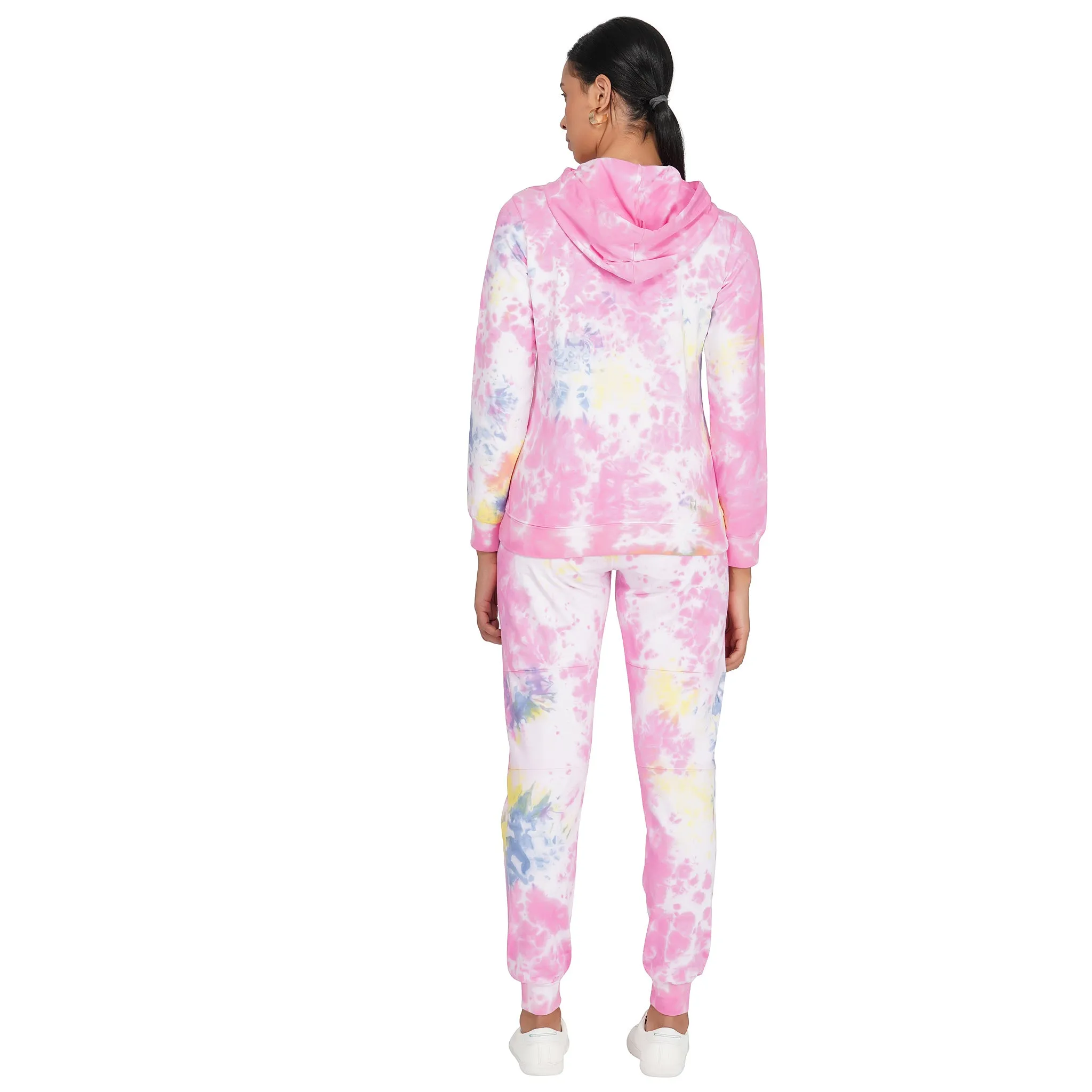 SLAY. Sport Women's Pink Tie Dye Tracksuit Hoodie & Joggers Activewear Co-ord Set