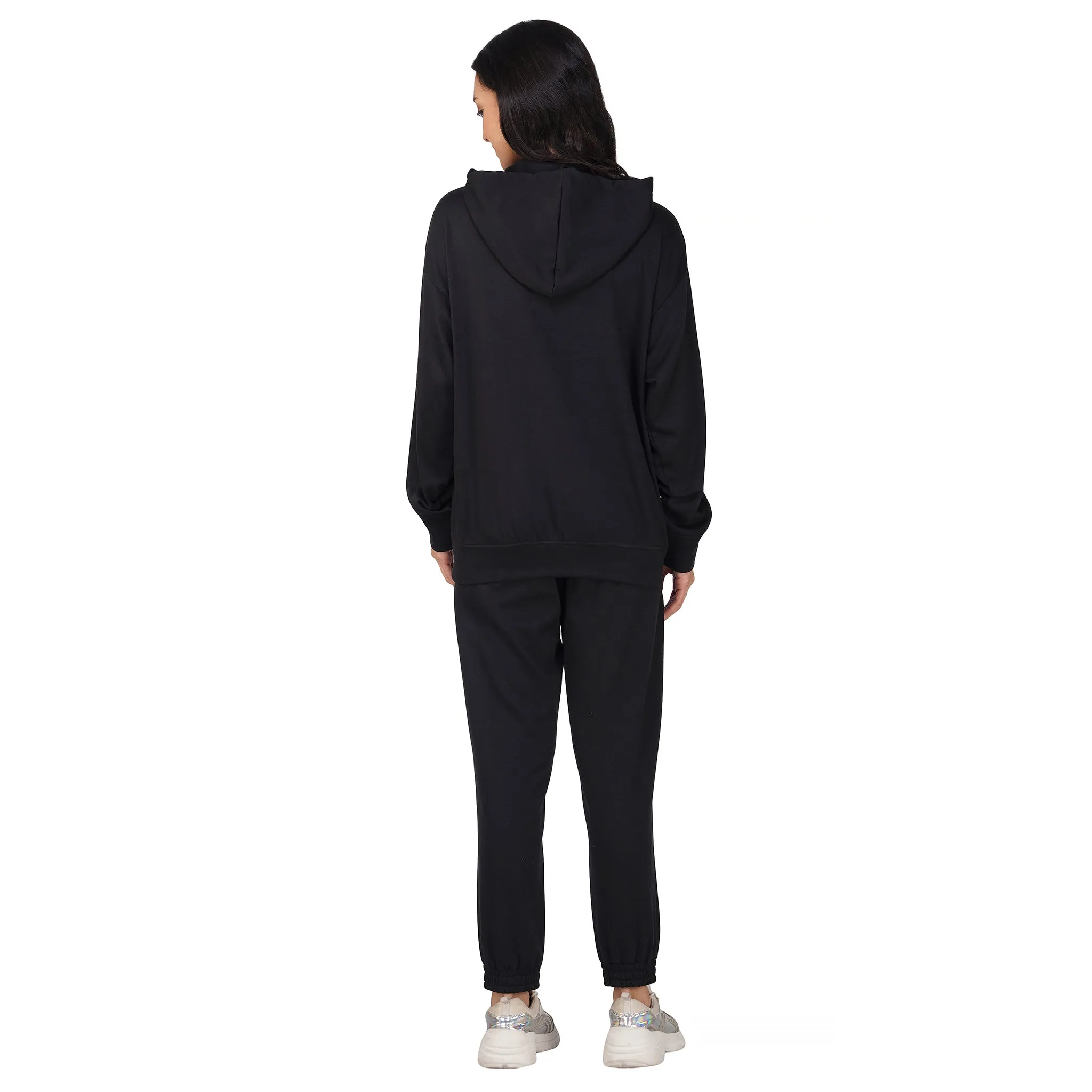 SLAY. Women's Black Oversized Drop Shoulder Hoodie & Joggers Co-ord Set