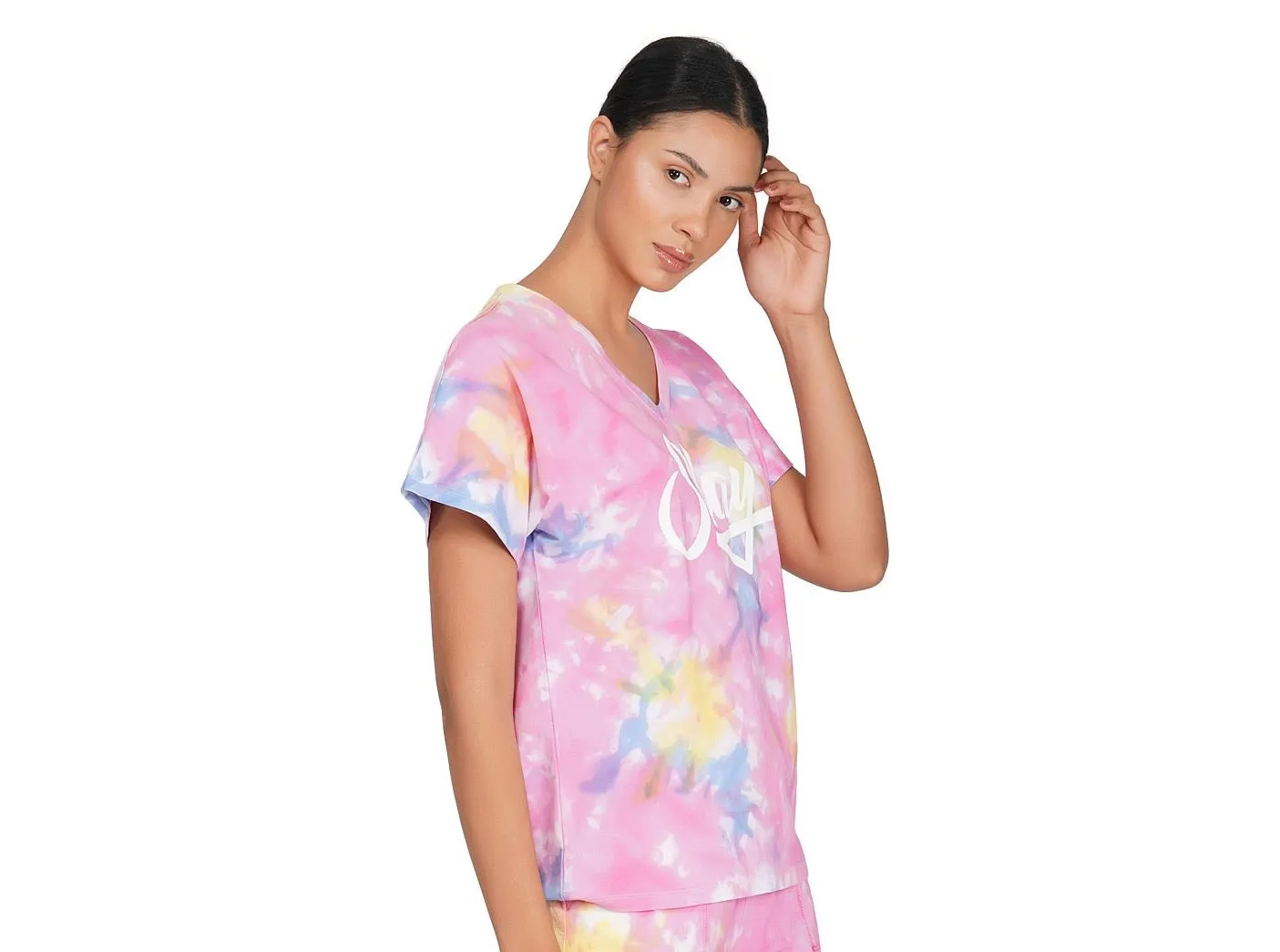 SLAY. Women's Pink Tie Dye T Shirt