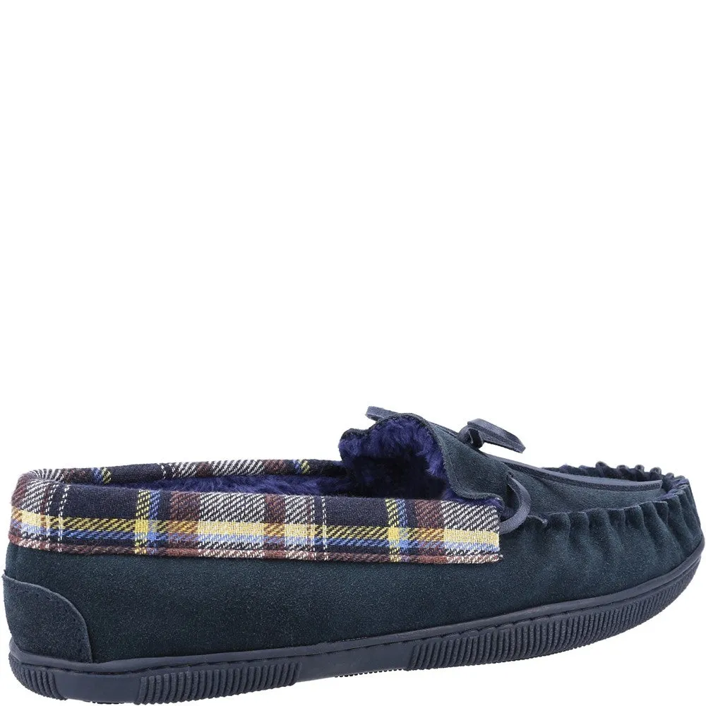 Sodbury Moccasin Slippers Navy