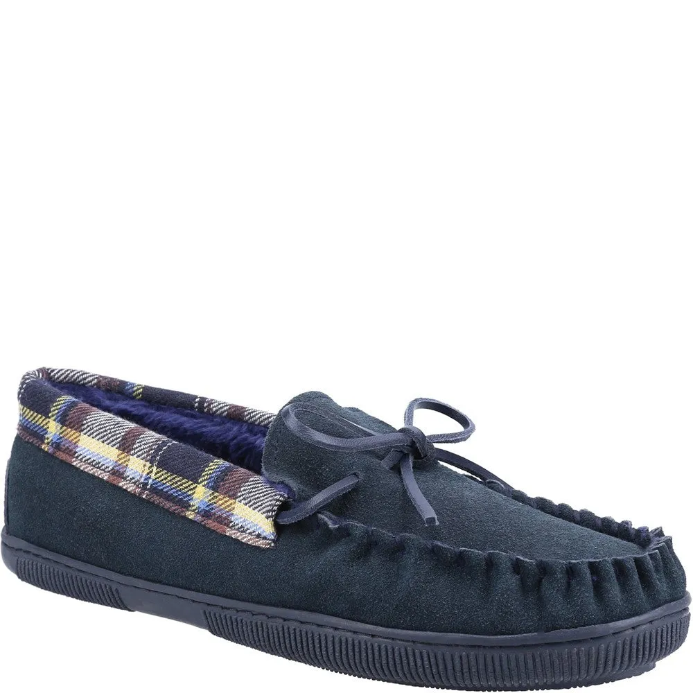 Sodbury Moccasin Slippers Navy