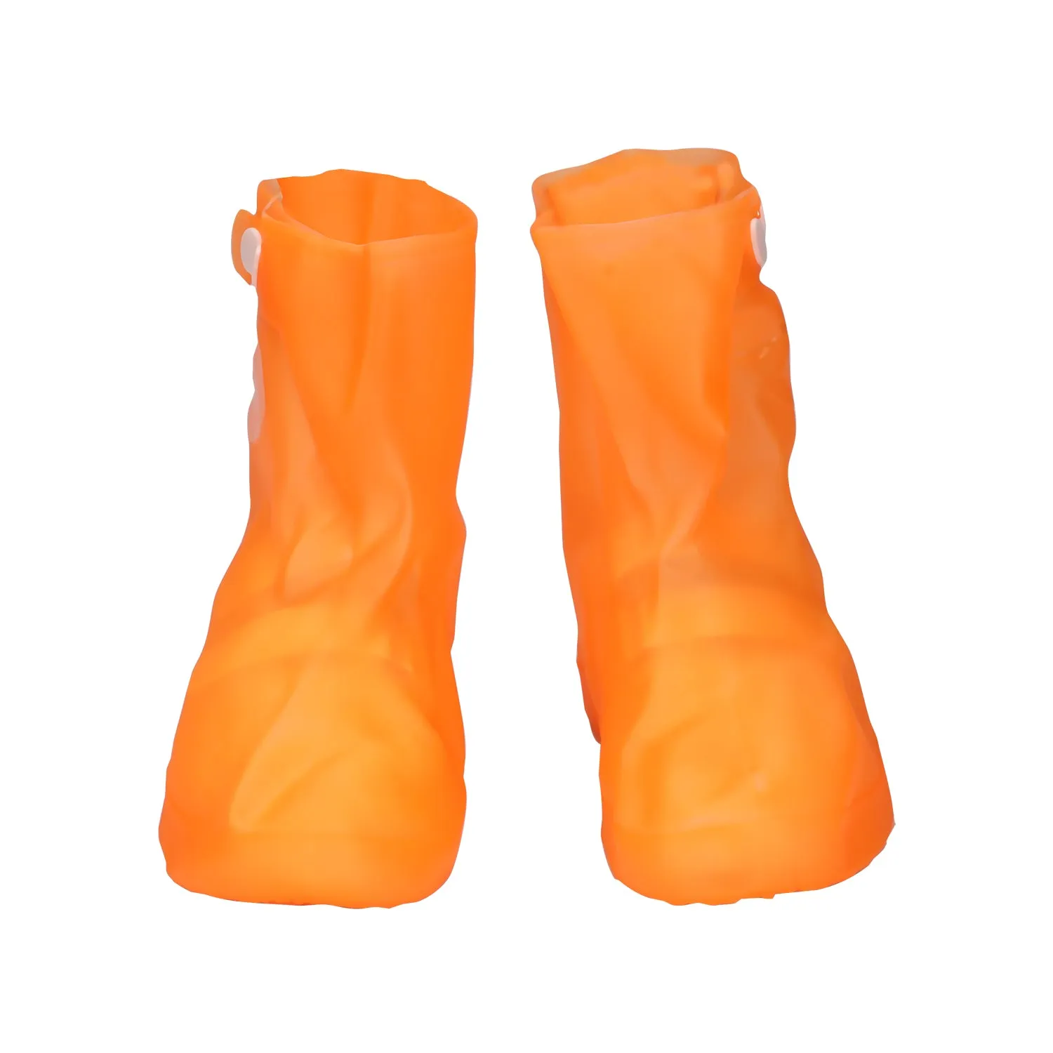 Solid Color Ankle Length Silicone Shoe Cover - Orange